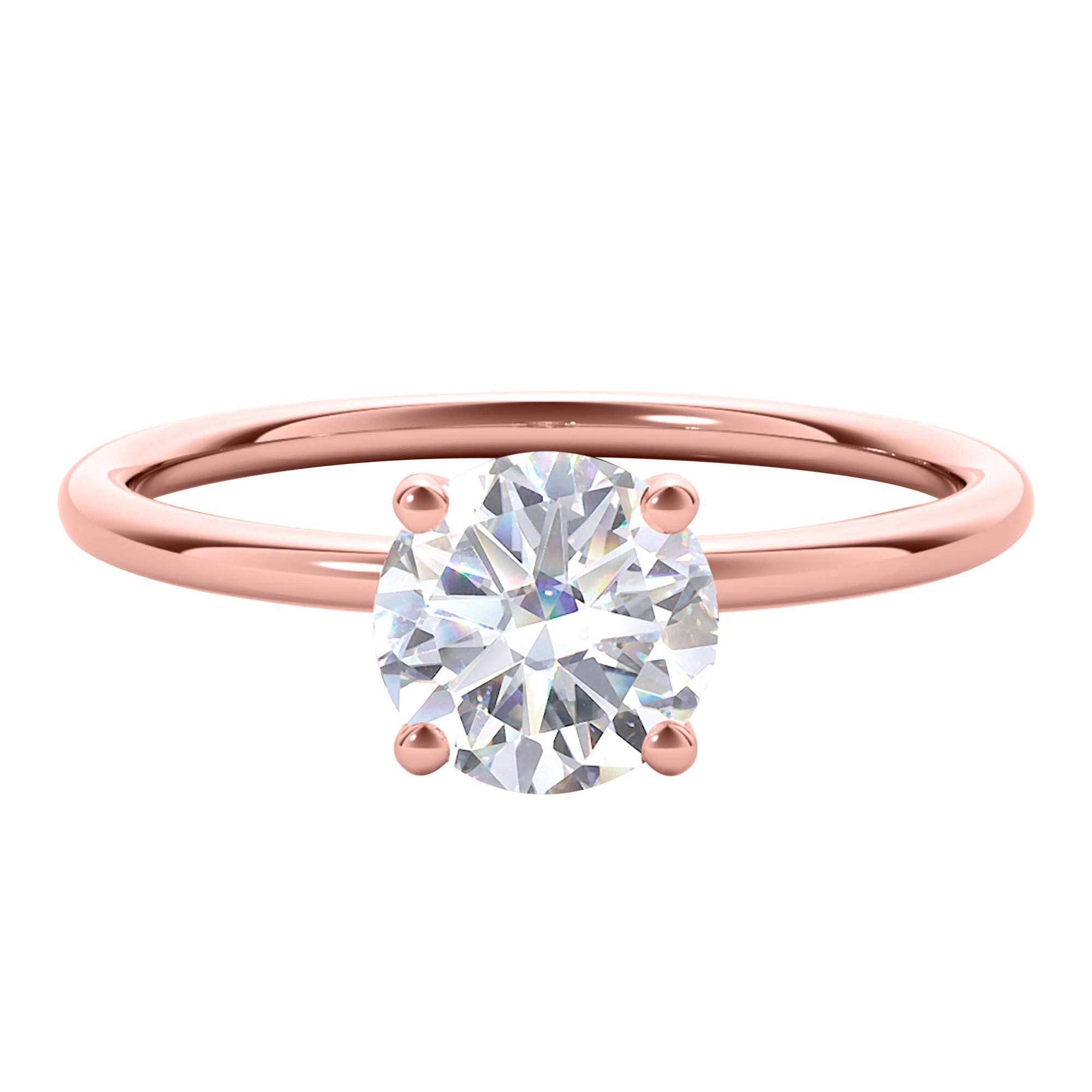 MAULI JEWELS 1.50 Carat Moissanite Diamond Engagement Ring In 14K Solid Rose White Yellow Gold Mauli Jewels