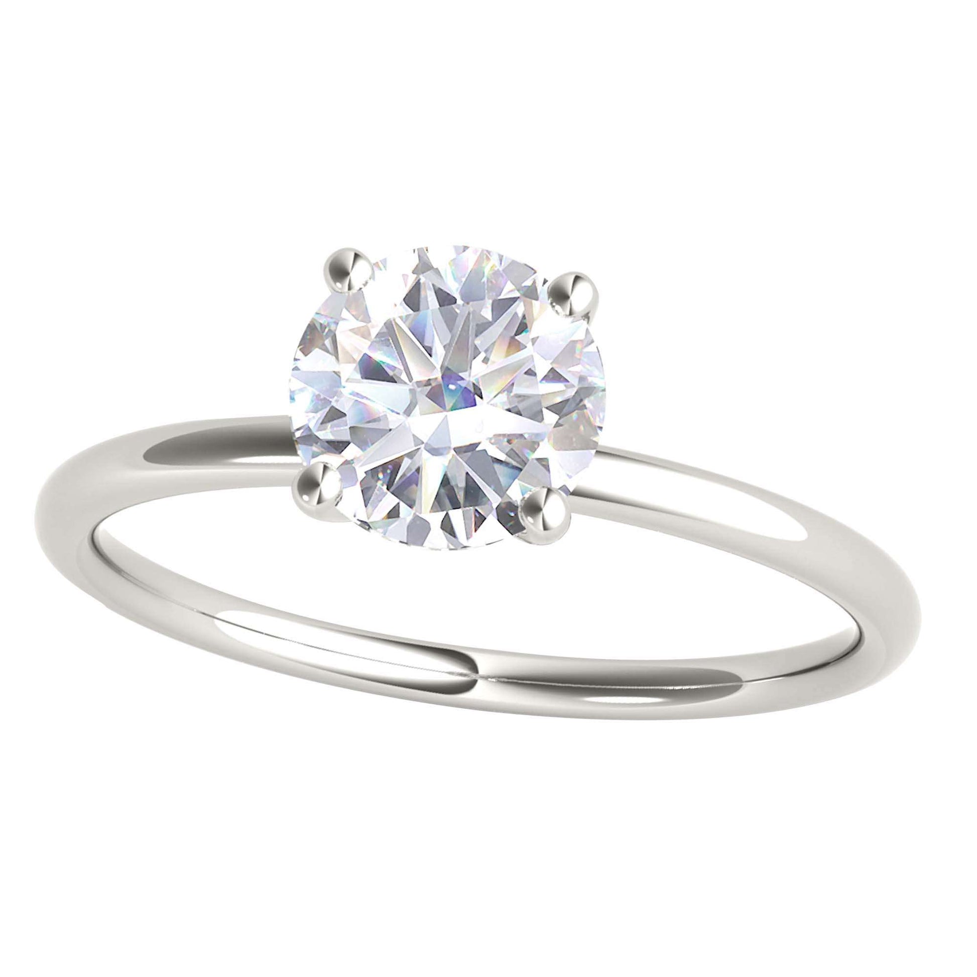 MAULI JEWELS 1.50 Carat Moissanite Diamond Engagement Ring In 14K Solid Rose White Yellow Gold Mauli Jewels