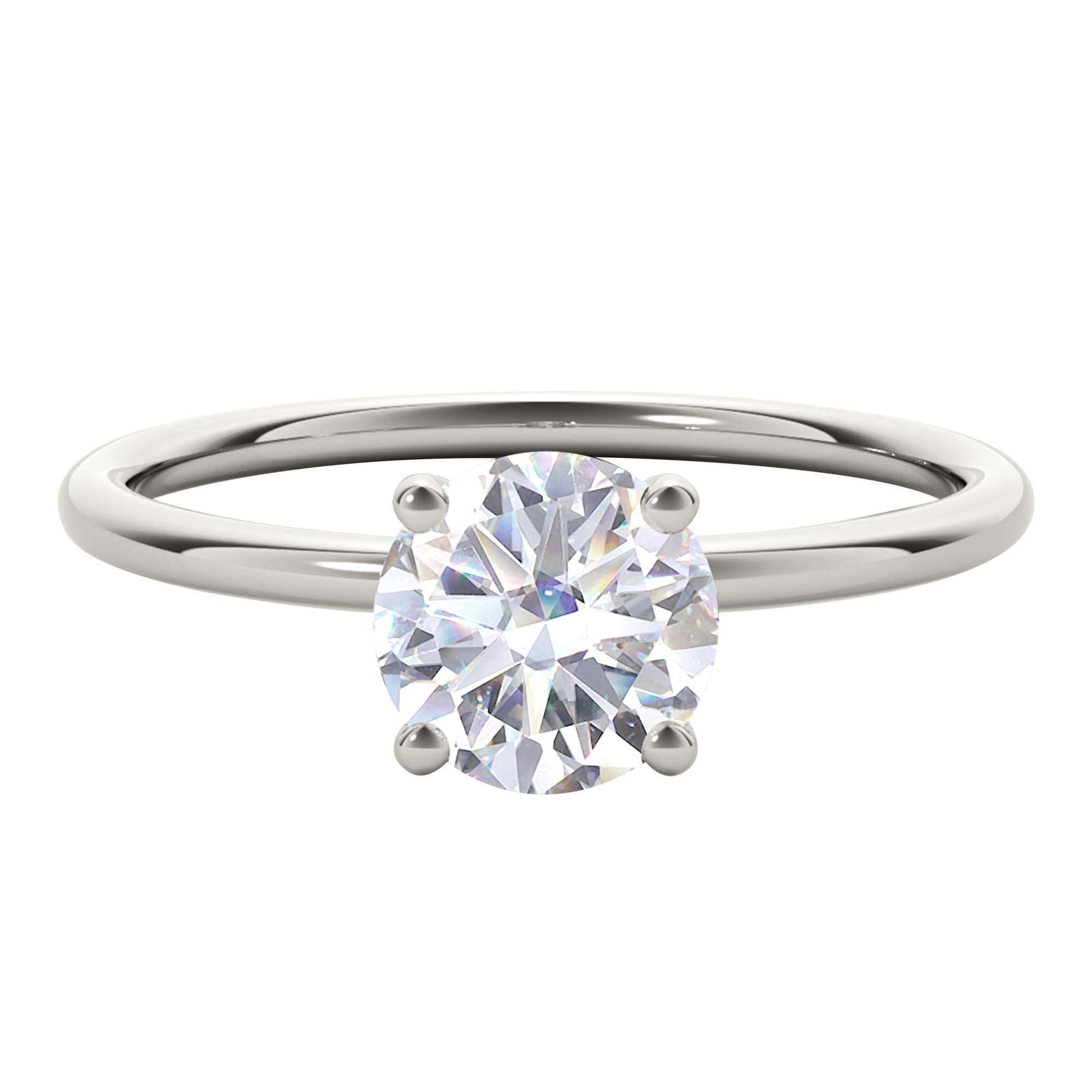 MAULI JEWELS 1.50 Carat Moissanite Diamond Engagement Ring In 14K Solid Rose White Yellow Gold Mauli Jewels