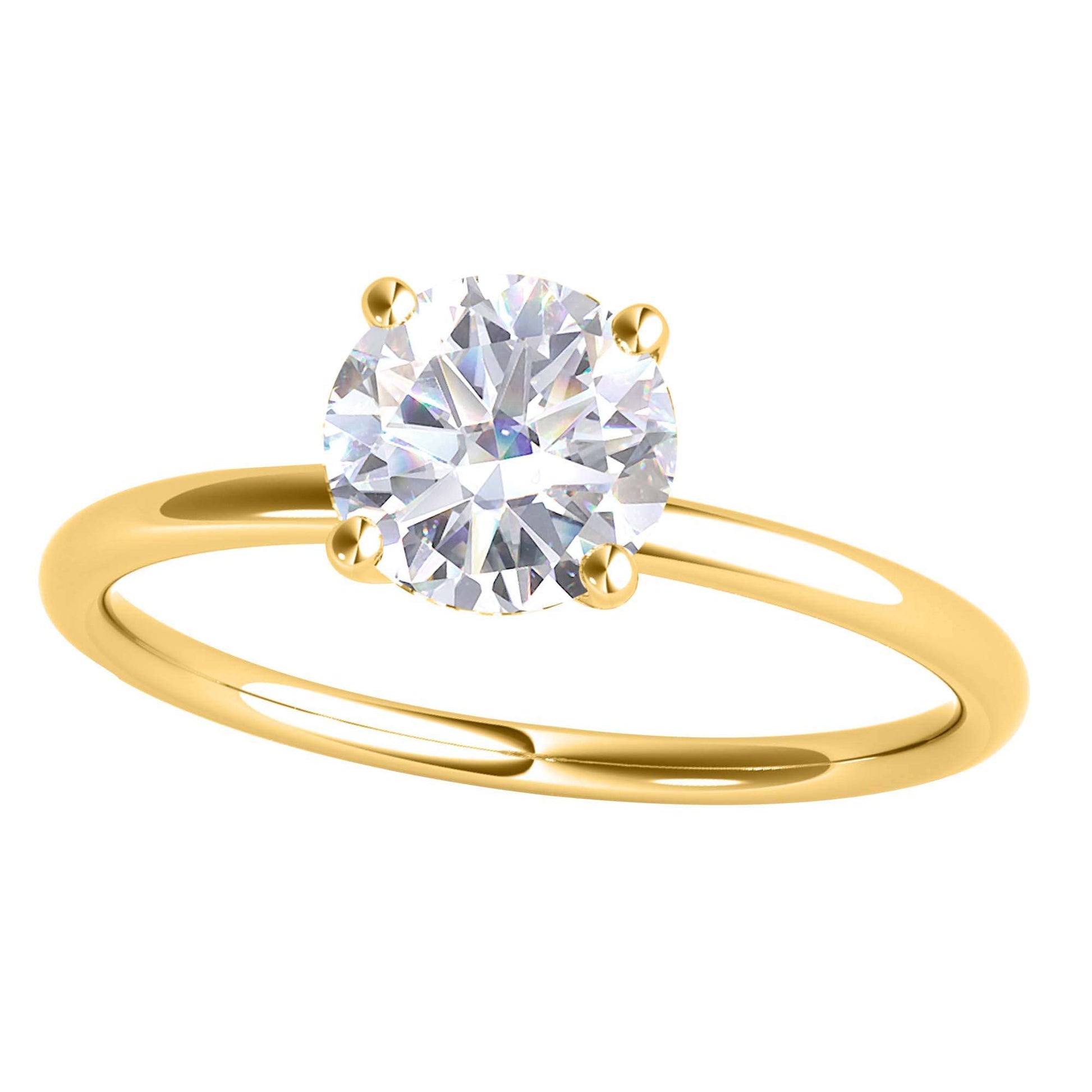 MAULI JEWELS 1.50 Carat Moissanite Diamond Engagement Ring In 14K Solid Rose White Yellow Gold Mauli Jewels