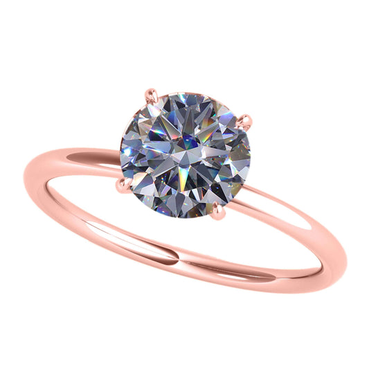 MAULI JEWELS 3.06 Carat Diamond Moissanite Solitaire Engagement Rings In 14K Solid Rose White & Yellow Gold | Mauli Jewels