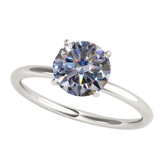 MAULI JEWELS 3.06 Carat Diamond Moissanite Solitaire Engagement Rings In 14K Solid Rose White & Yellow Gold | Mauli Jewels