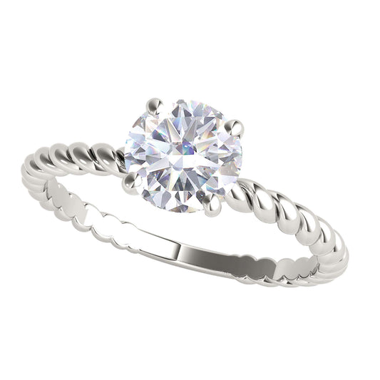 MAULI JEWELS 1.00 Carat Moissanite & Brilliant-Cut Diamond Solitaire Engagement Ring in 14K Solid Rose, White, or Yellow Gold Mauli Jewels