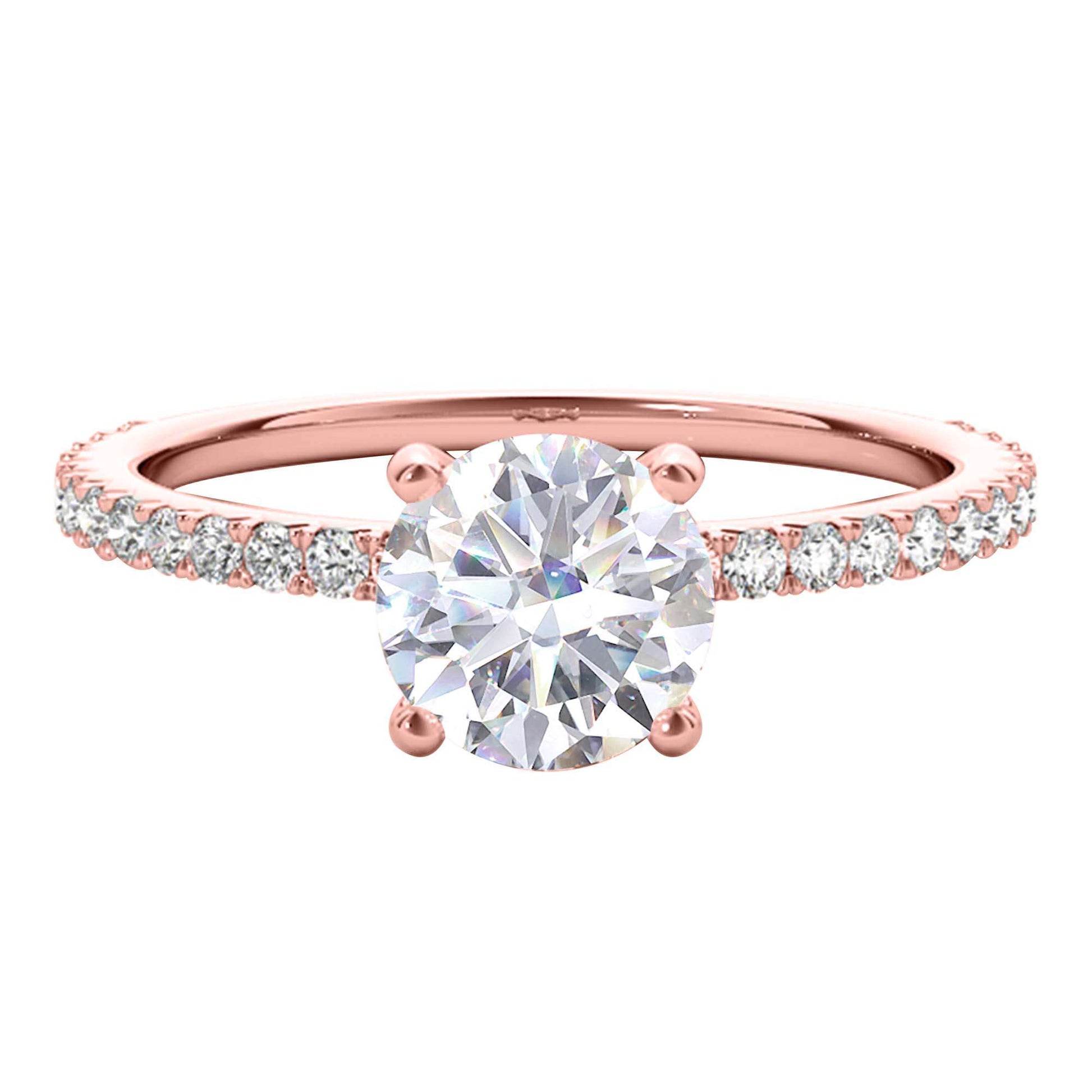 MAULI JEWELS 1.75 Carat Moissanite Natural Diamond Engagement Ring In 14K Solid Rose/White & Yellow Gold | Mauli Jewels