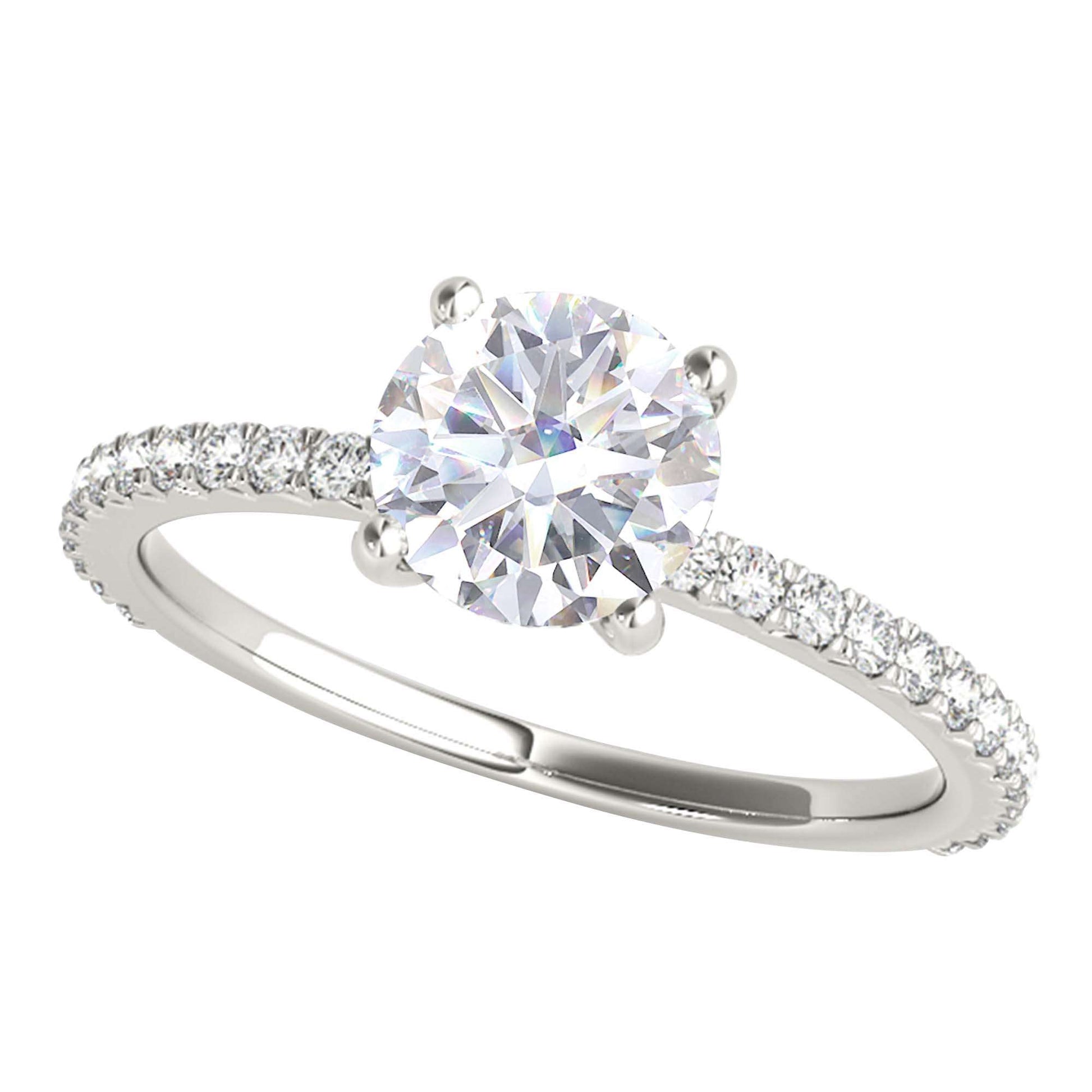 MAULI JEWELS 1.75 Carat Moissanite Natural Diamond Engagement Ring In 14K Solid Rose/White & Yellow Gold | Mauli Jewels