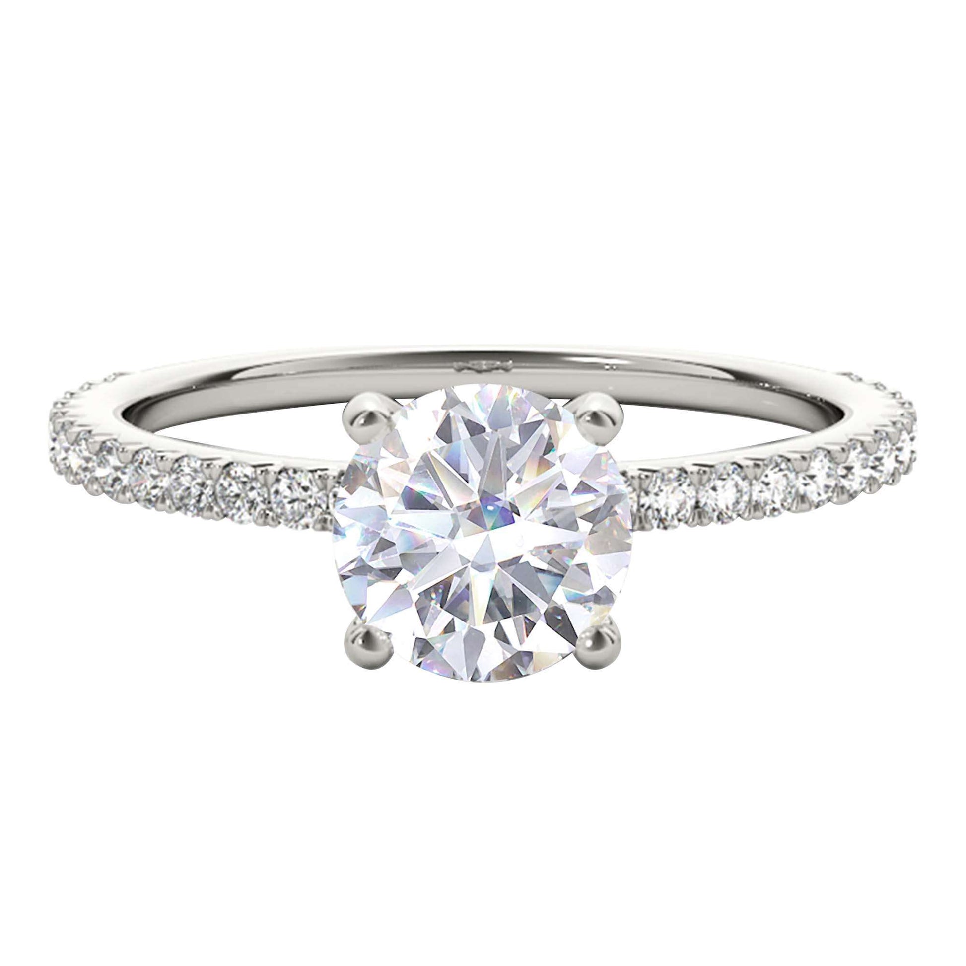 MAULI JEWELS 1.75 Carat Moissanite Natural Diamond Engagement Ring In 14K Solid Rose/White & Yellow Gold | Mauli Jewels