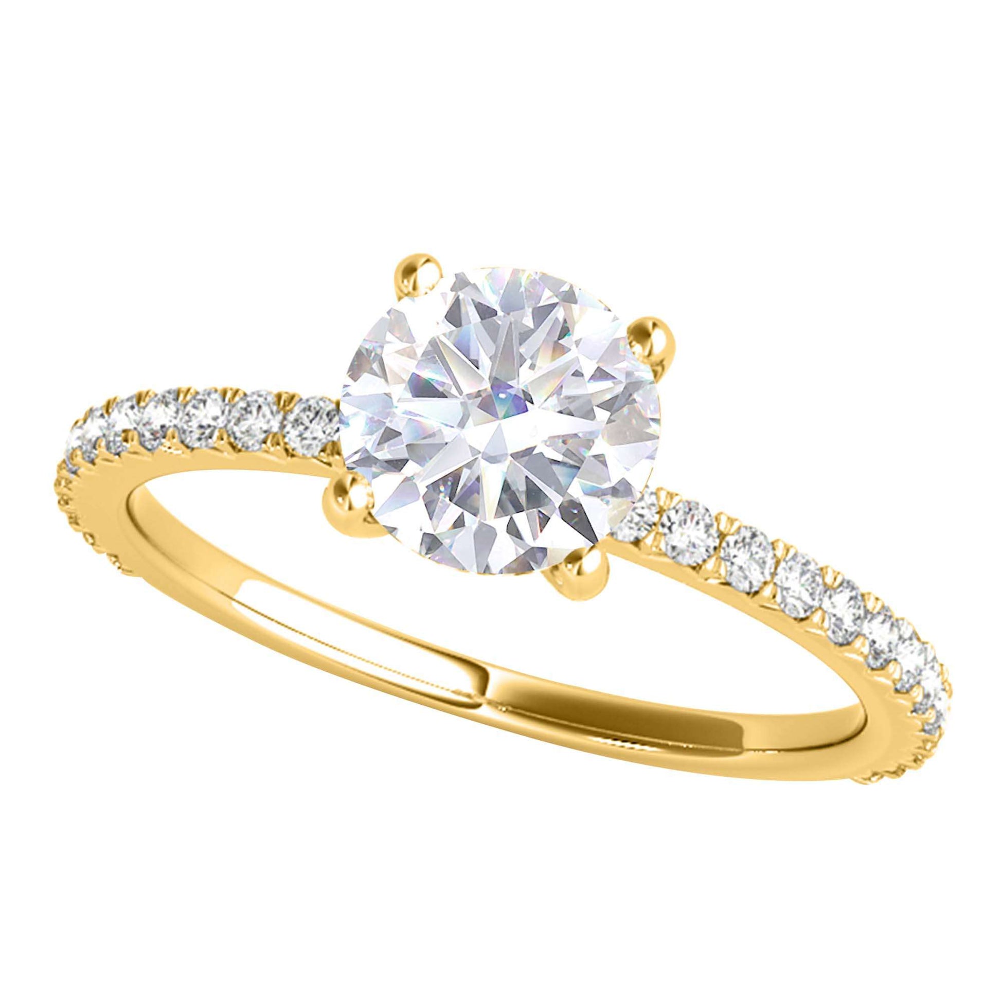 MAULI JEWELS 1.75 Carat Moissanite Natural Diamond Engagement Ring In 14K Solid Rose/White & Yellow Gold | Mauli Jewels