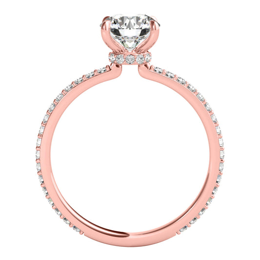 Mauli Jewels 1.35 Carat Round Moissanite & Lab Grown Diamond Engagement Ring for Women in 14K White/Yellow/Rose Gold, Bridal Ring