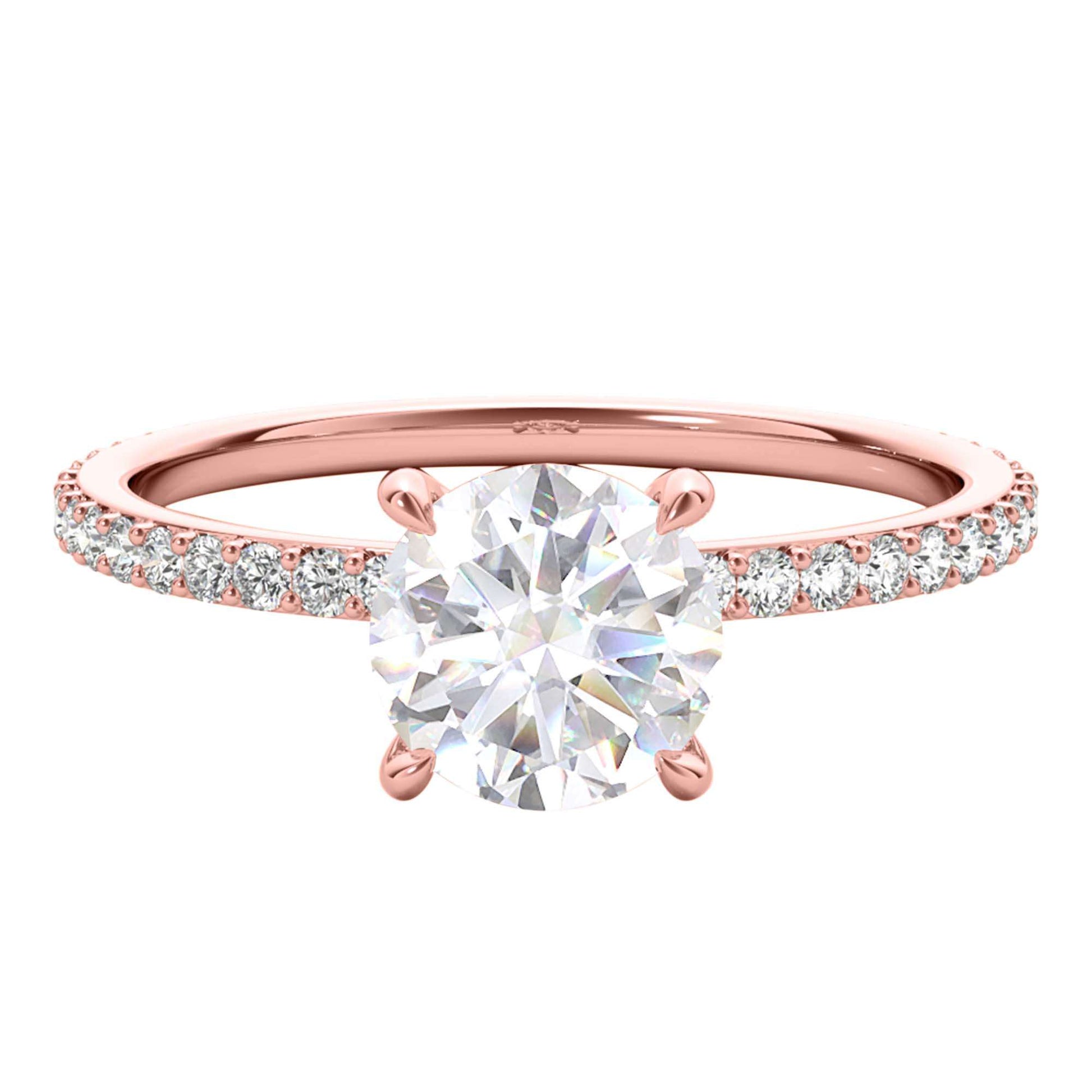 MAULI JEWELS 14K Rose/White/Yellow Gold 1.35 Carat Moissanite Diamond Engagement Ring | Mauli Jewels