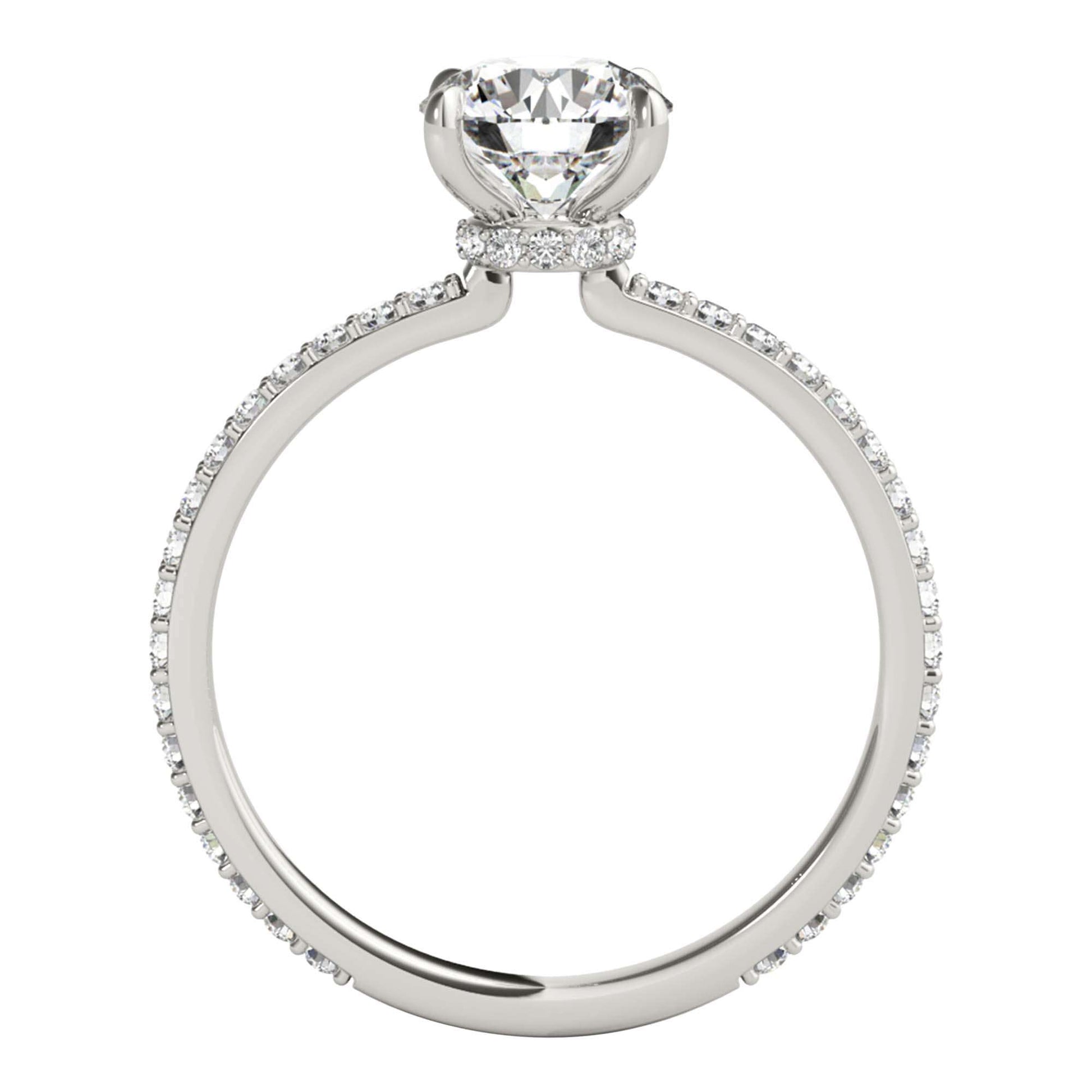 MAULI JEWELS 14K Rose/White/Yellow Gold 1.35 Carat Moissanite Diamond Engagement Ring | Mauli Jewels