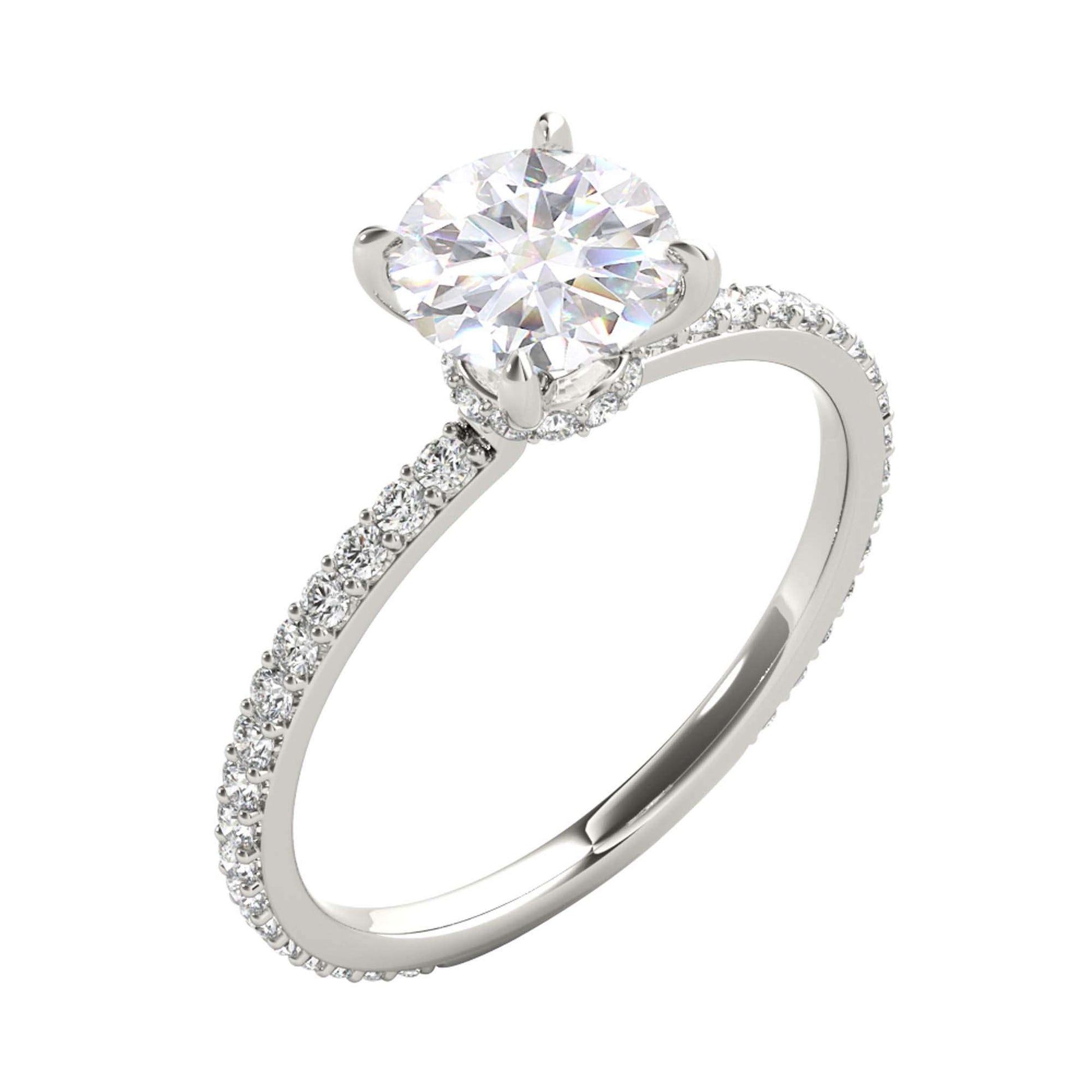 MAULI JEWELS 14K Rose/White/Yellow Gold 1.35 Carat Moissanite Diamond Engagement Ring | Mauli Jewels