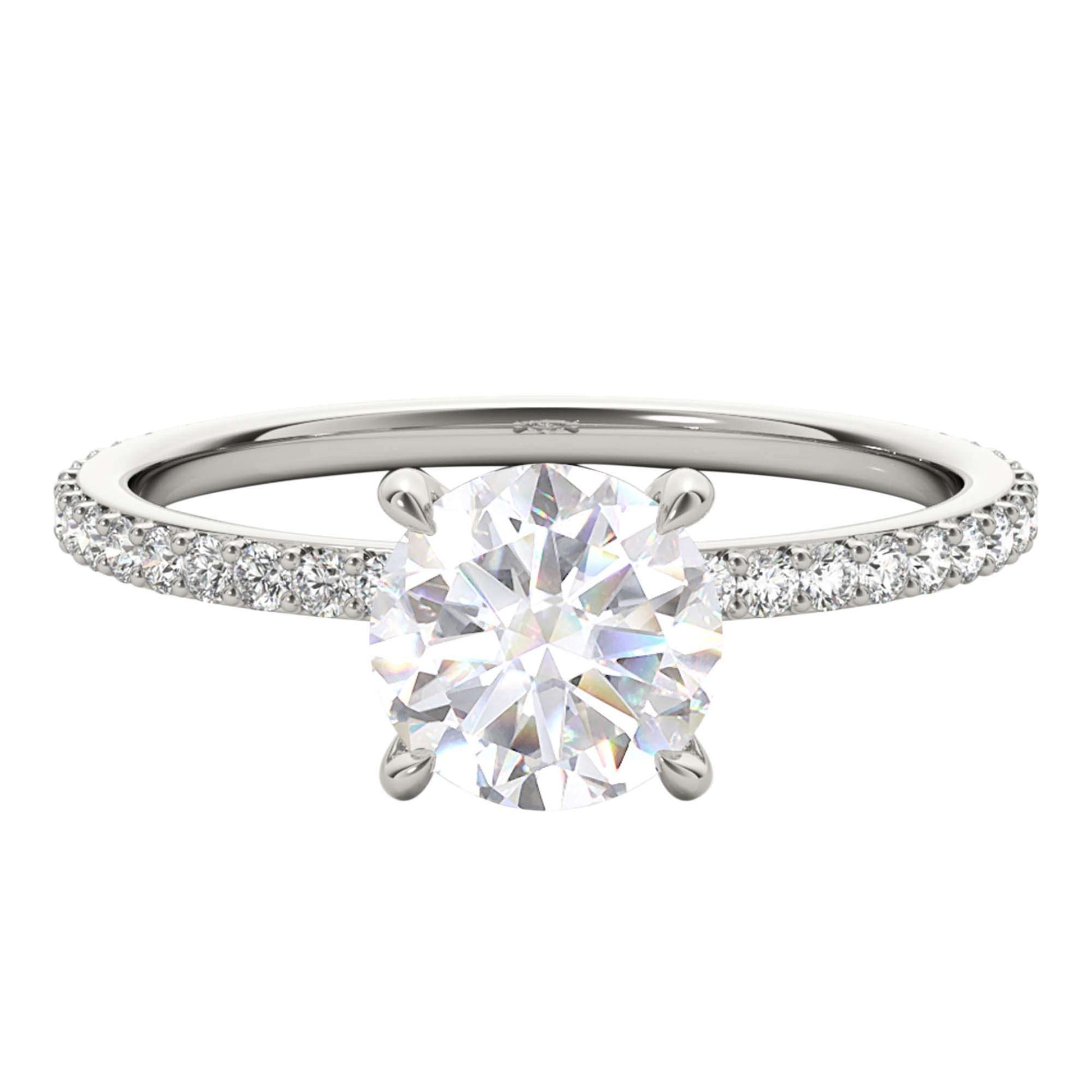 MAULI JEWELS 14K Rose/White/Yellow Gold 1.35 Carat Moissanite Diamond Engagement Ring | Mauli Jewels