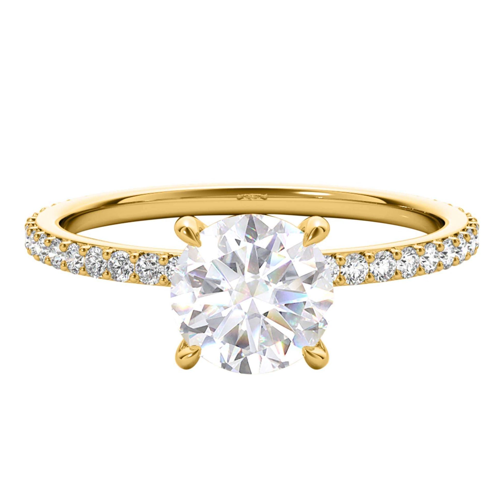 MAULI JEWELS 14K Rose/White/Yellow Gold 1.35 Carat Moissanite Diamond Engagement Ring | Mauli Jewels