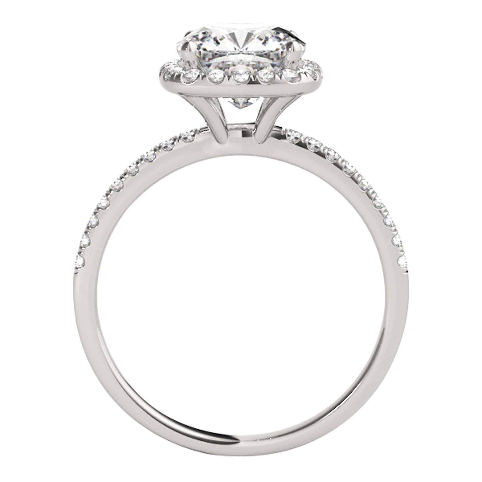 1.75 Carat Halo Moissanite & Natural Diamond Engagement Ring in 14K Solid Rose, White & Yellow Gold Mauli Jewels
