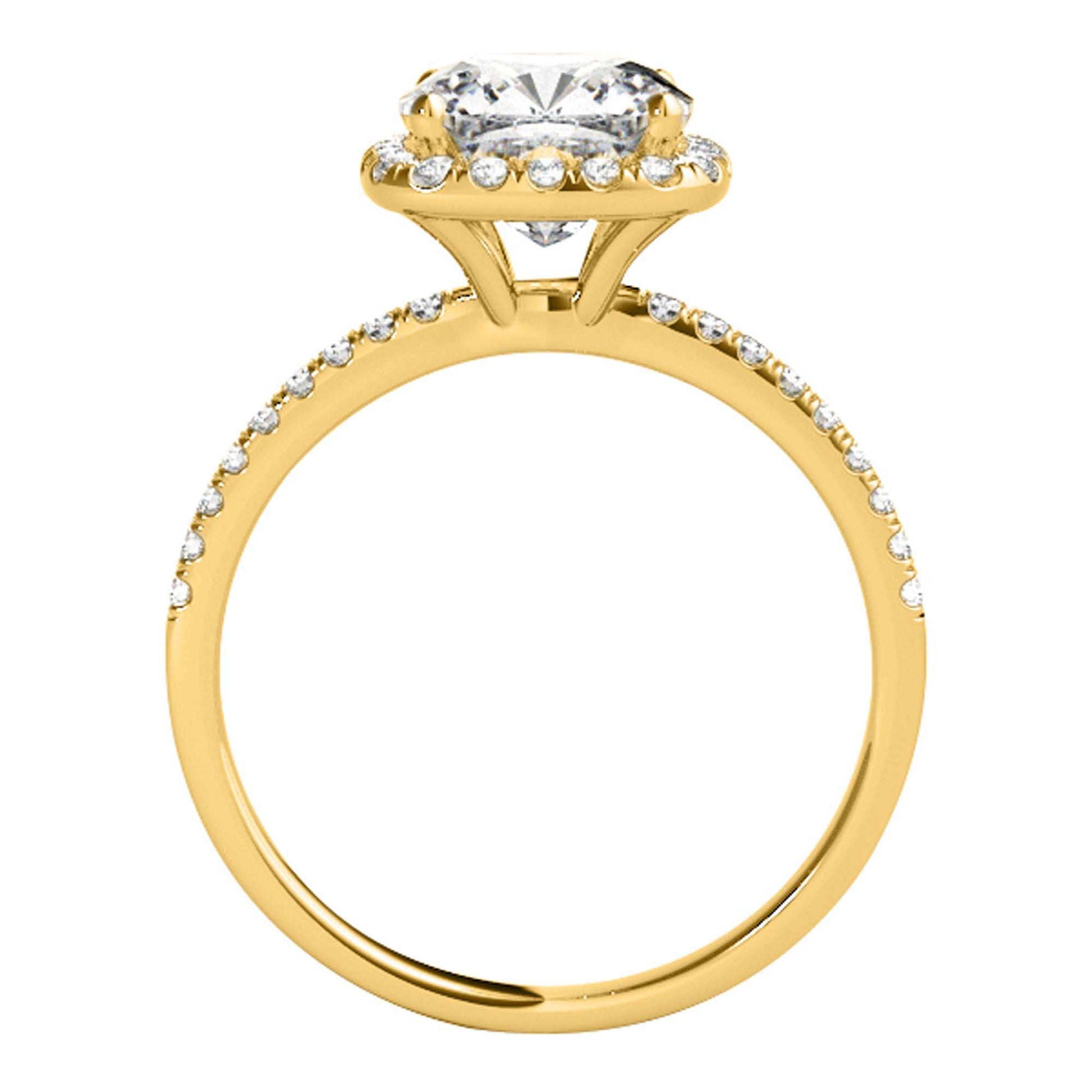 1.75 Carat Halo Moissanite & Natural Diamond Engagement Ring in 14K Solid Rose, White & Yellow Gold Mauli Jewels