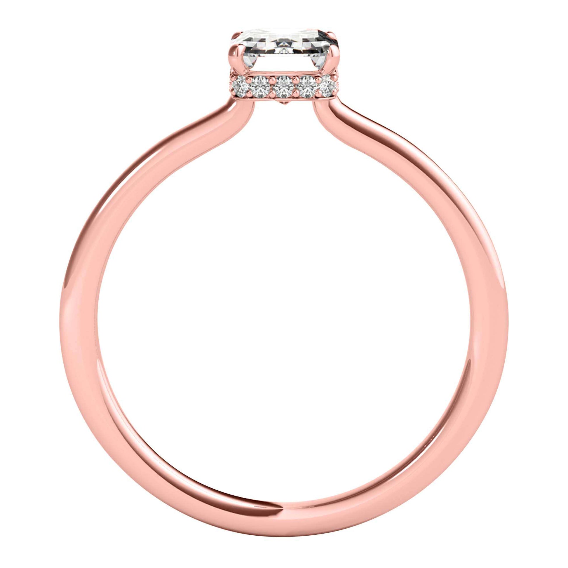 2.10 Carat Emerald Cut Moissanite Diamond Engagement Rings In 10K Solid Rose White & Yellow Gold Mauli Jewels