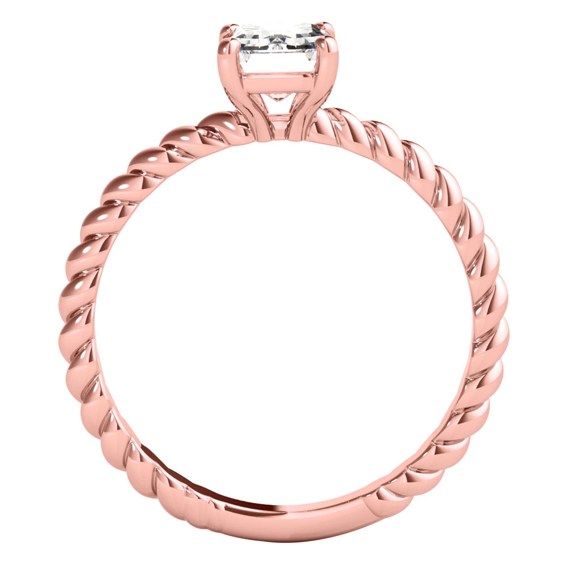 2.00 Carat Emerald Cut Moissanite (G-H/ VS1) Engagement Rings In 10K Solid Rose White & Yellow Gold Mauli Jewels