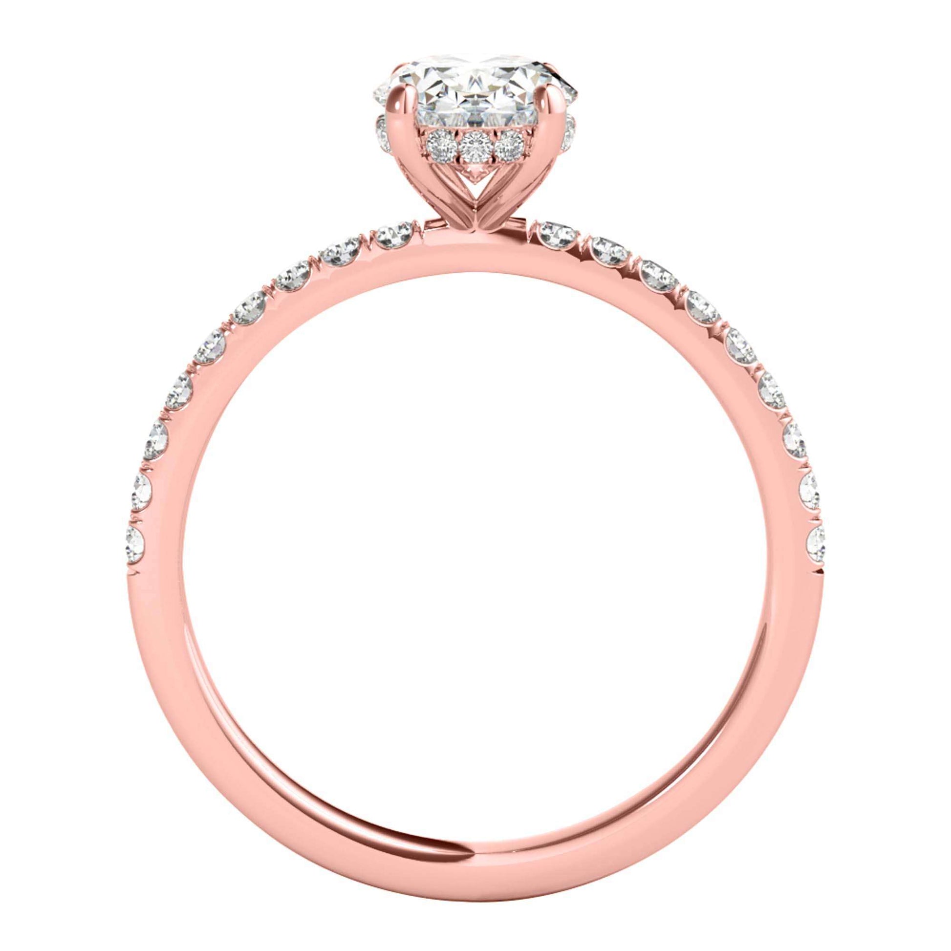 MAULI JEWELS 1.75 Carat Oval Moissanite Natural Diamond Engagement Ring In 10K Solid Rose White Yellow Gold Mauli Jewels