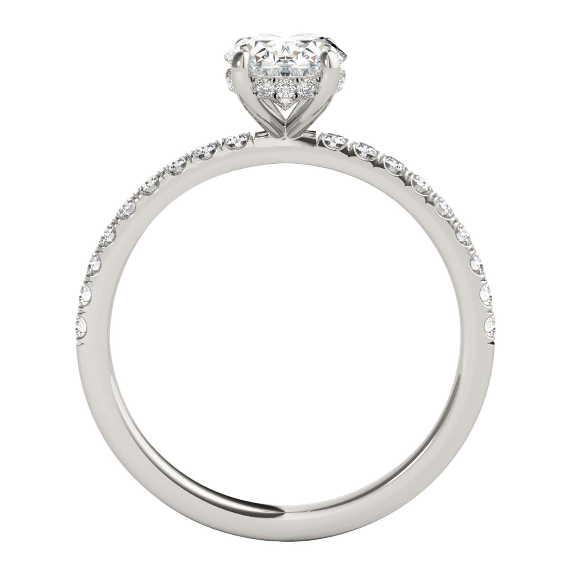 MAULI JEWELS 1.75 Carat Oval Moissanite Natural Diamond Engagement Ring In 10K Solid Rose White Yellow Gold Mauli Jewels