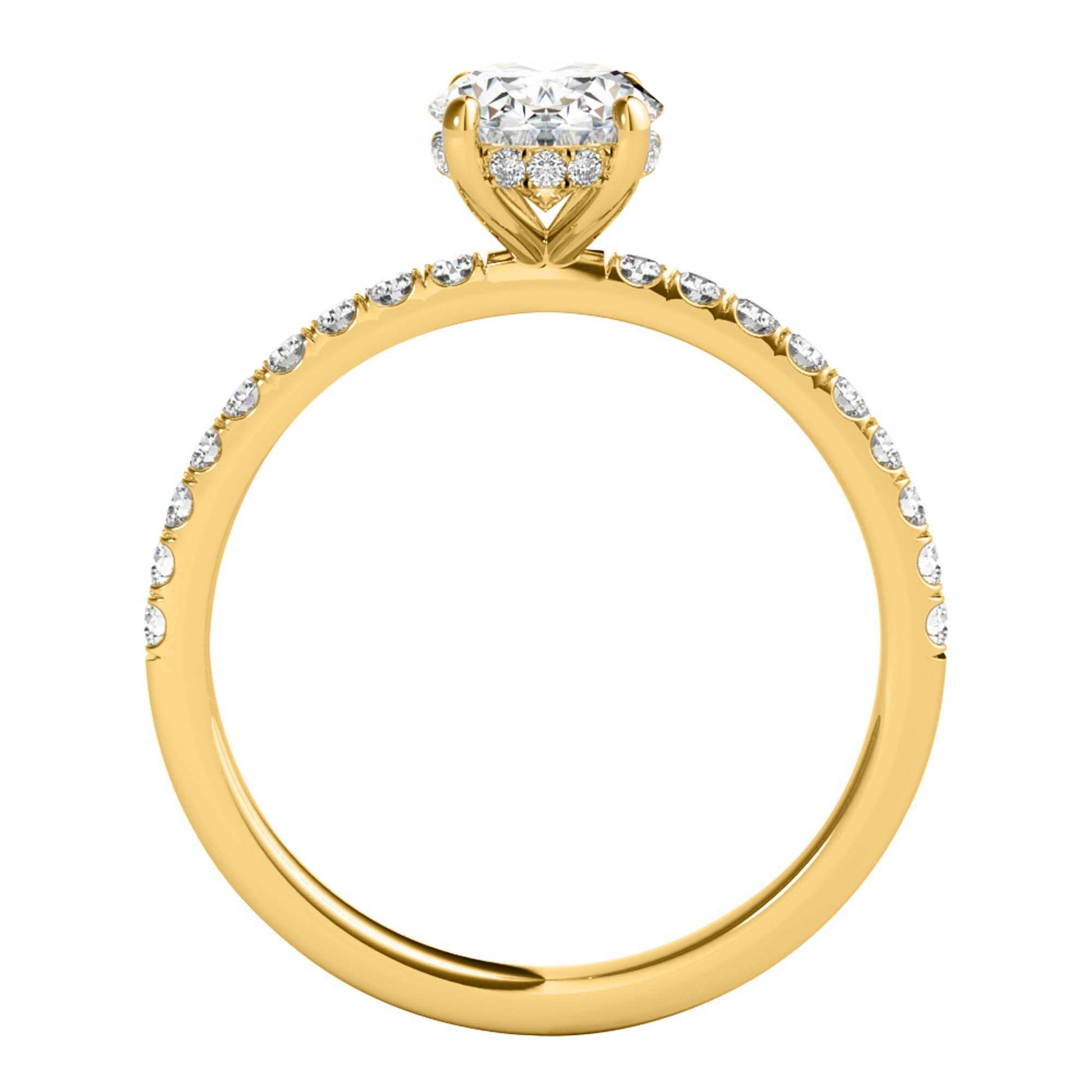 MAULI JEWELS 1.75 Carat Oval Moissanite Natural Diamond Engagement Ring In 10K Solid Rose White Yellow Gold Mauli Jewels
