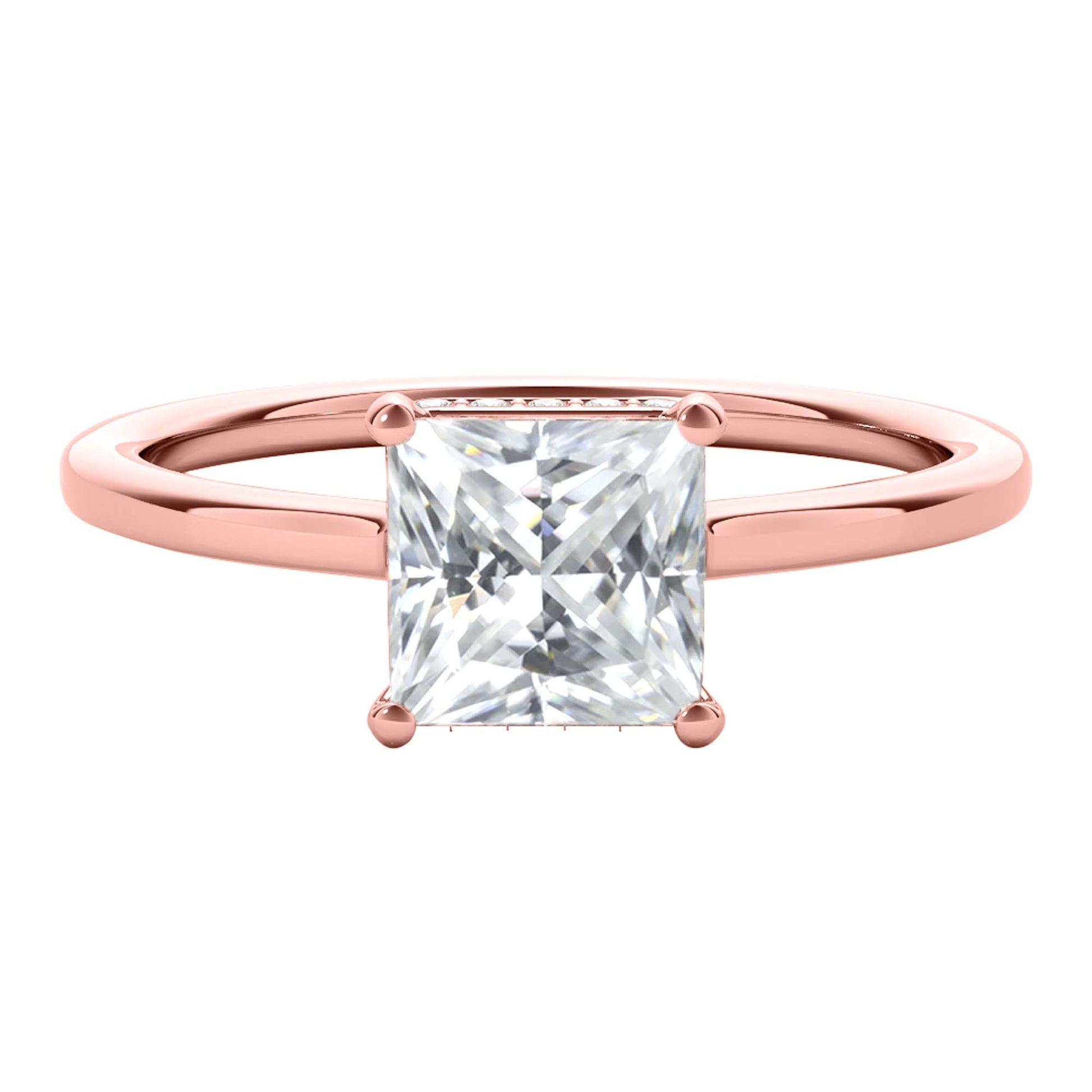 1.35 Carat Princess-Cut Moissanite & Lab-Grown Diamond Solitaire Ring in 14K Gold Affordable Luxur Mauli Jewels