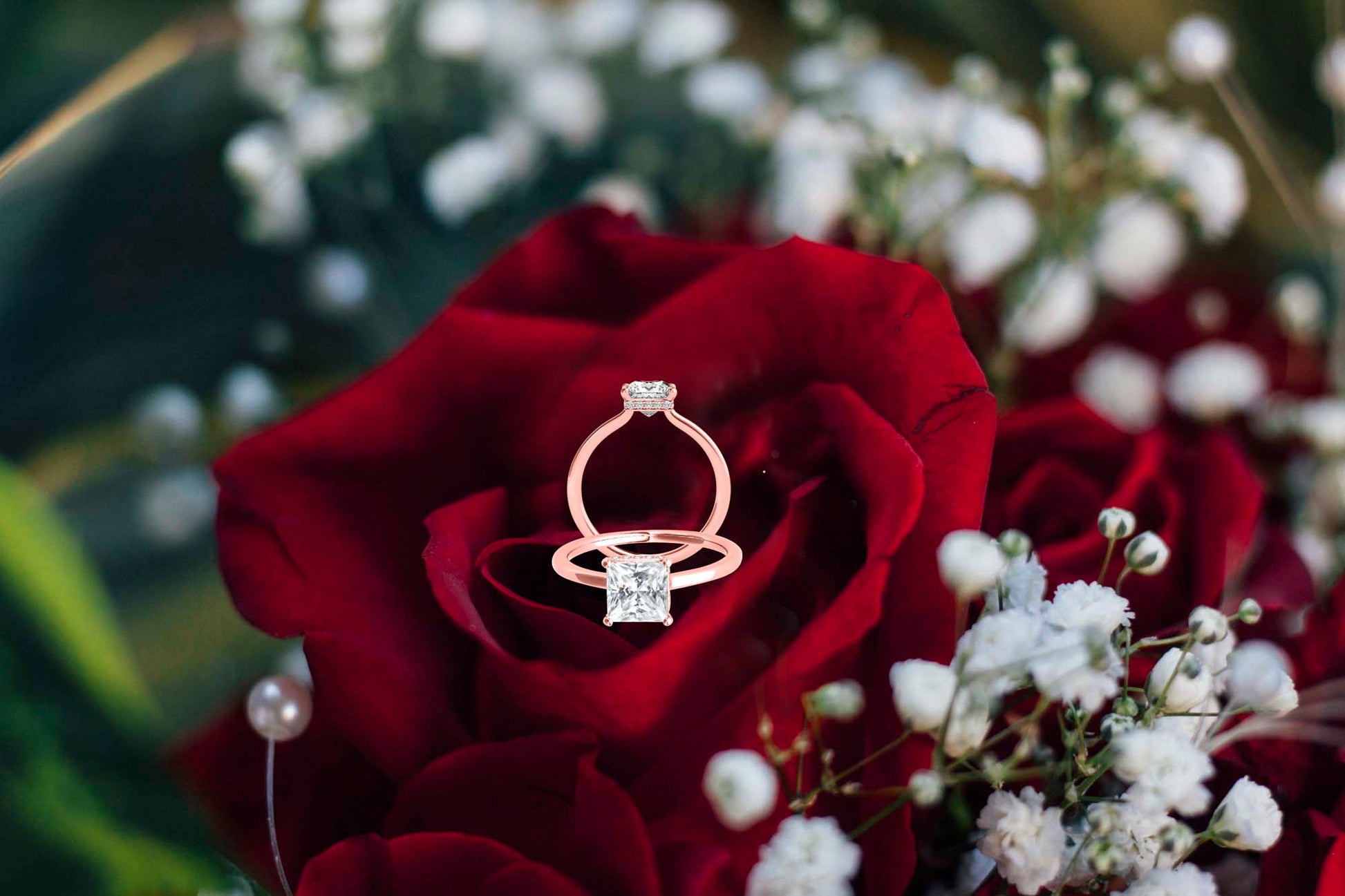 1.35 Carat Princess-Cut Moissanite & Lab-Grown Diamond Solitaire Ring in 14K Gold Affordable Luxur Mauli Jewels