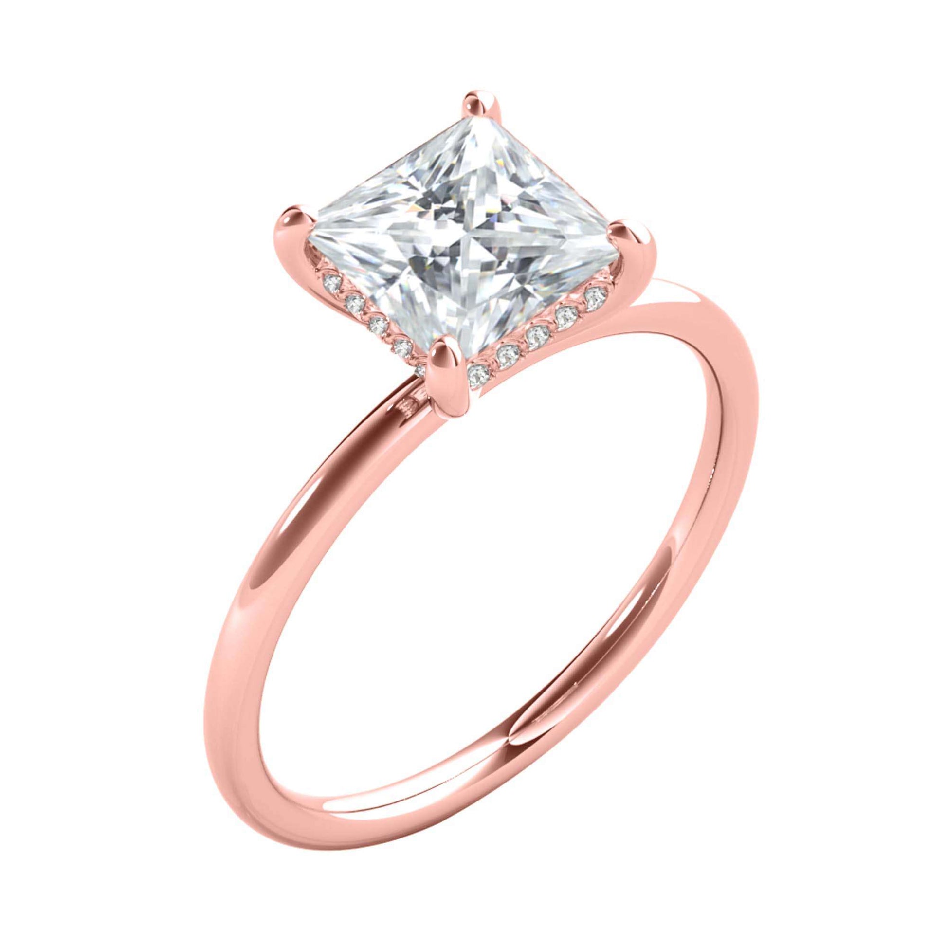 MAULI JEWELS 1.30 Carat Moissanite Natural Diamond 14K Solid Rose White Yellow Gold Solitaire Engagement Rings Mauli Jewels