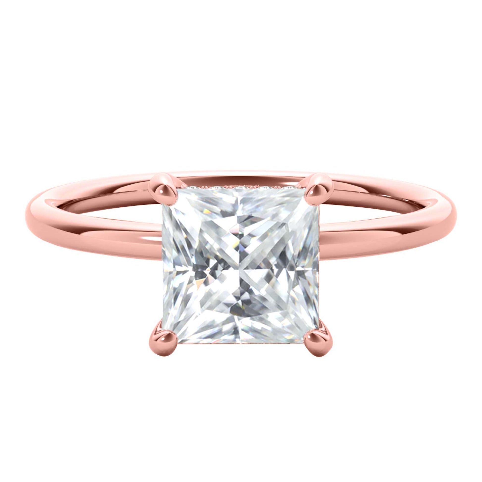MAULI JEWELS 1.30 Carat Moissanite Natural Diamond 14K Solid Rose White Yellow Gold Solitaire Engagement Rings Mauli Jewels