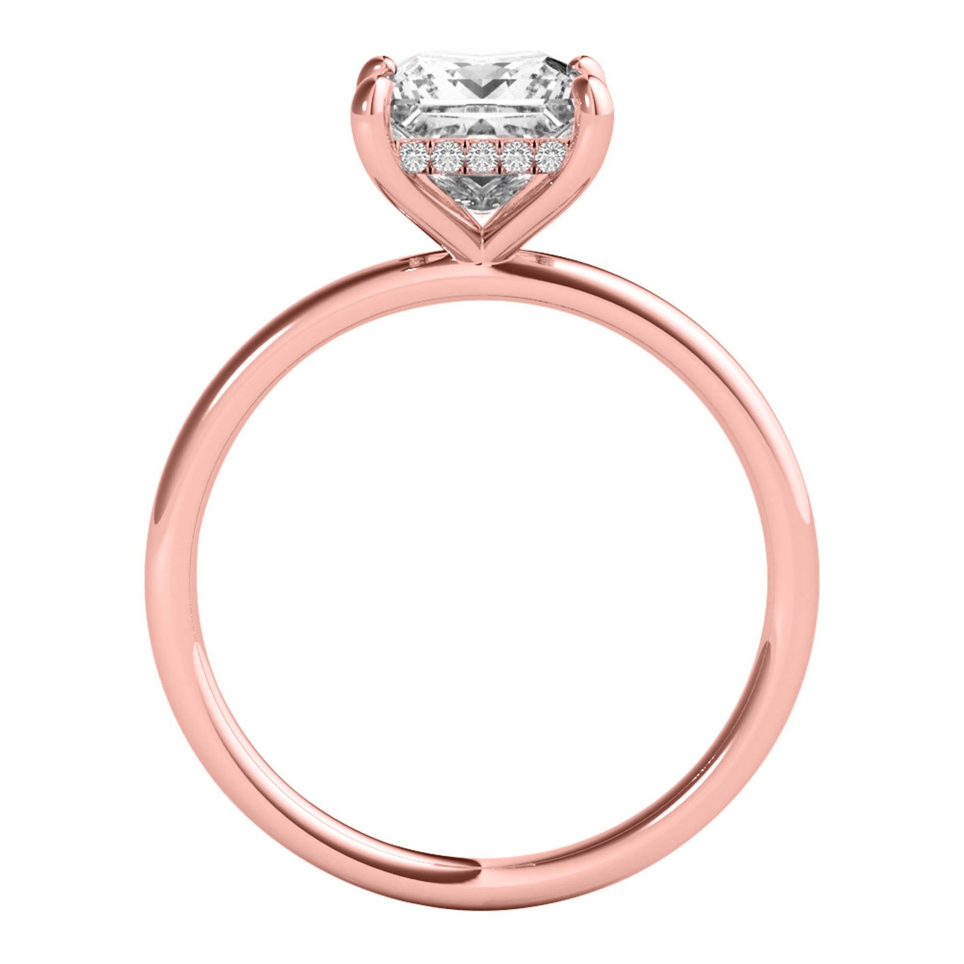 1.30 Carat Princess-Cut Moissanite & Lab-Grown Diamond solitairet Ring in 14K Gold Mauli Jewels
