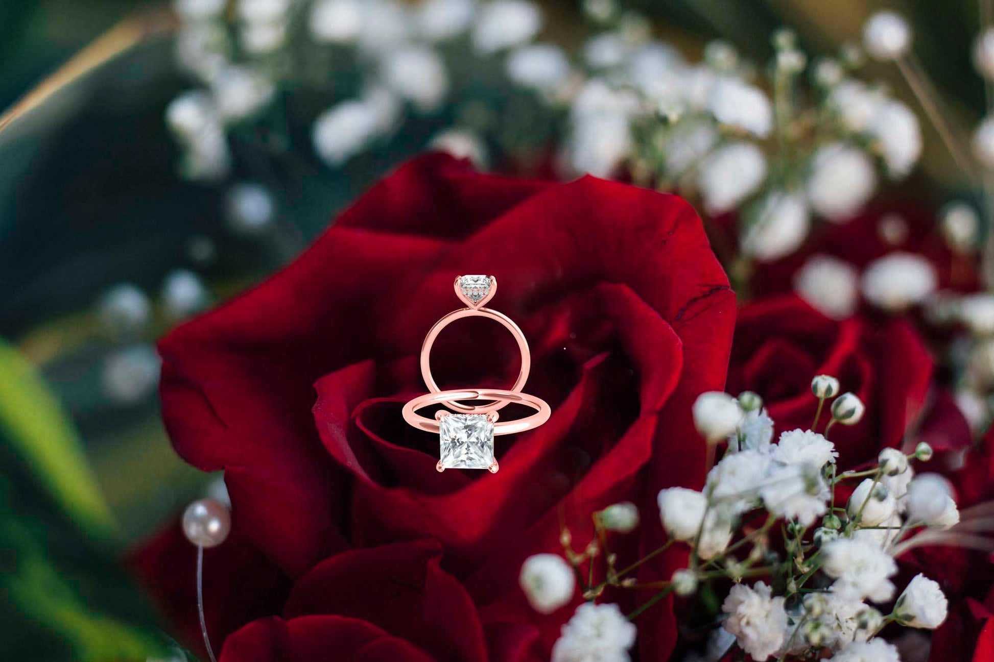 MAULI JEWELS 1.30 Carat Moissanite Natural Diamond 14K Solid Rose White Yellow Gold Solitaire Engagement Rings Mauli Jewels