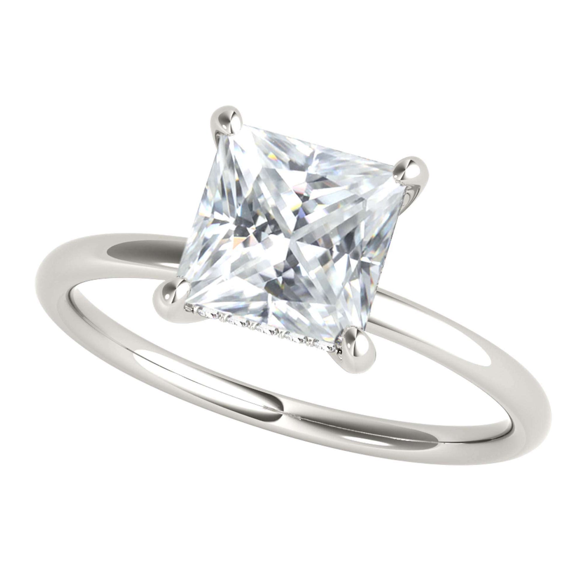 MAULI JEWELS 1.30 Carat Moissanite Natural Diamond 14K Solid Rose White Yellow Gold Solitaire Engagement Rings Mauli Jewels