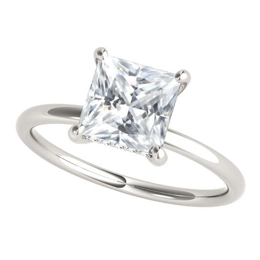 MAULI JEWELS 1.30 Carat Moissanite Natural Diamond 14K Solid Rose White Yellow Gold Solitaire Engagement Rings Mauli Jewels