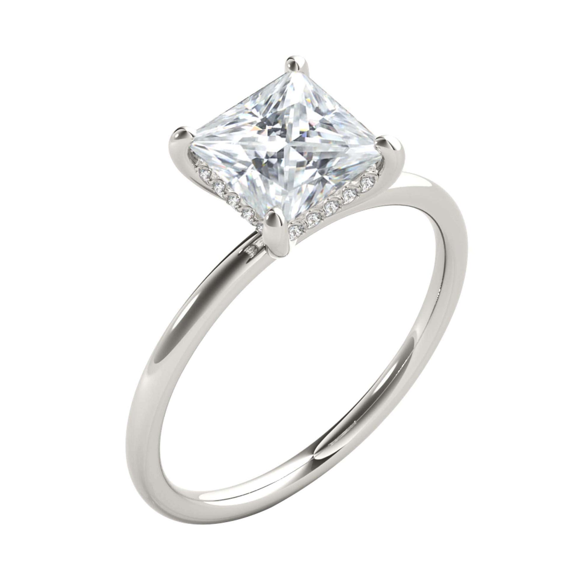 MAULI JEWELS 1.30 Carat Moissanite Natural Diamond 14K Solid Rose White Yellow Gold Solitaire Engagement Rings Mauli Jewels