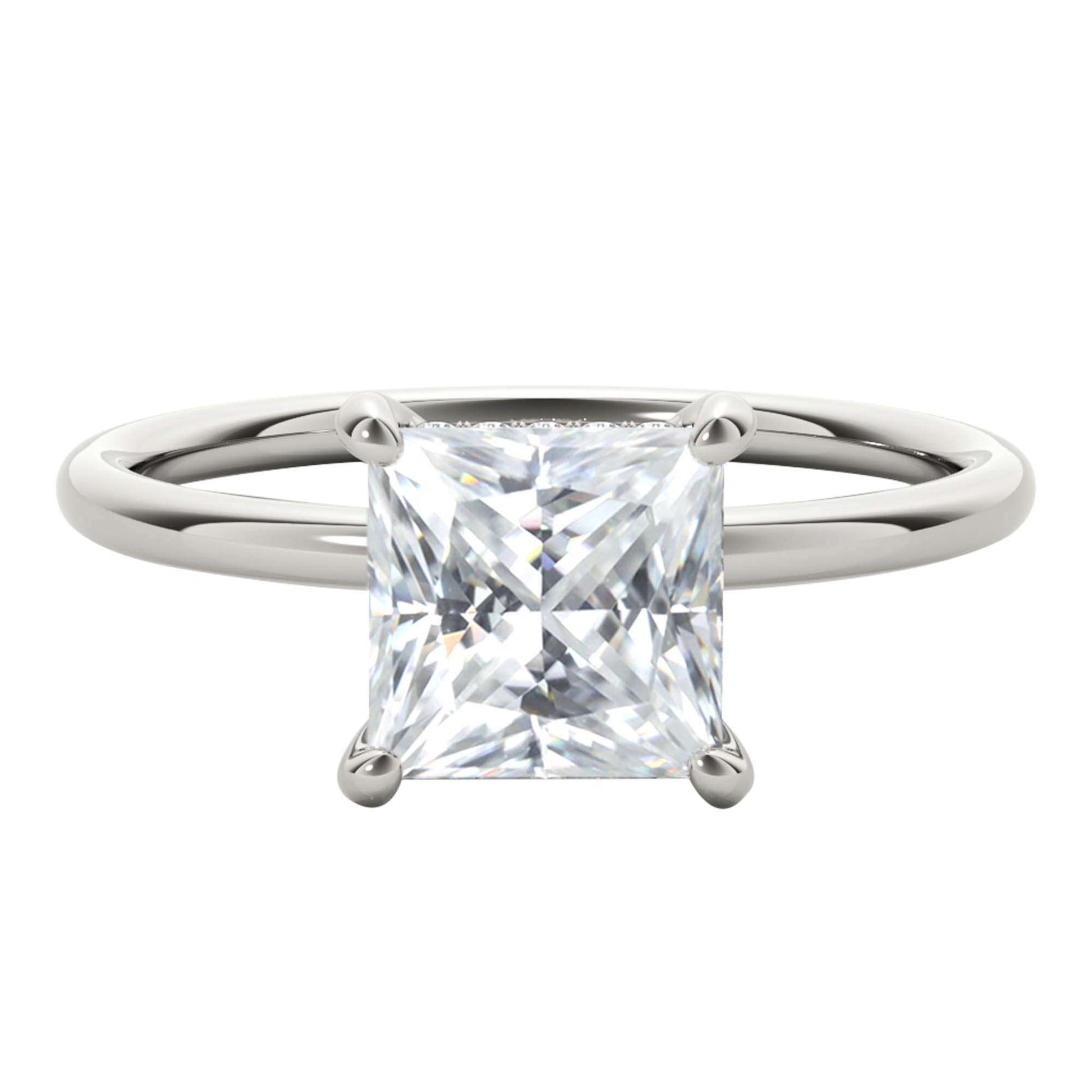 MAULI JEWELS 1.30 Carat Moissanite Natural Diamond 14K Solid Rose White Yellow Gold Solitaire Engagement Rings Mauli Jewels