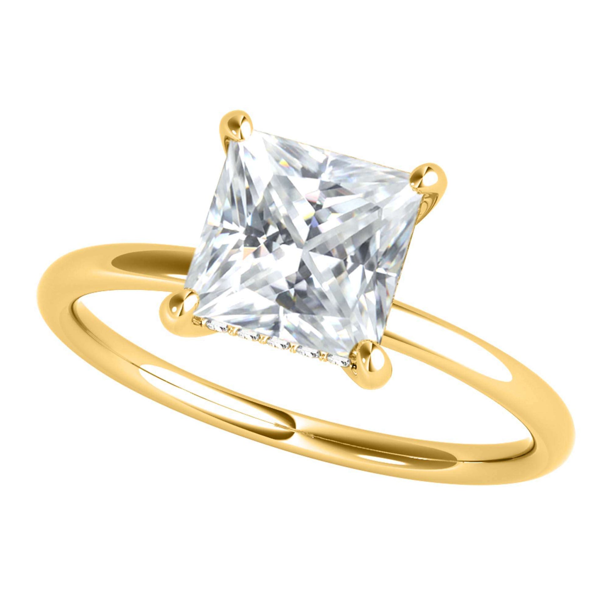 MAULI JEWELS 1.30 Carat Moissanite Natural Diamond 14K Solid Rose White Yellow Gold Solitaire Engagement Rings Mauli Jewels