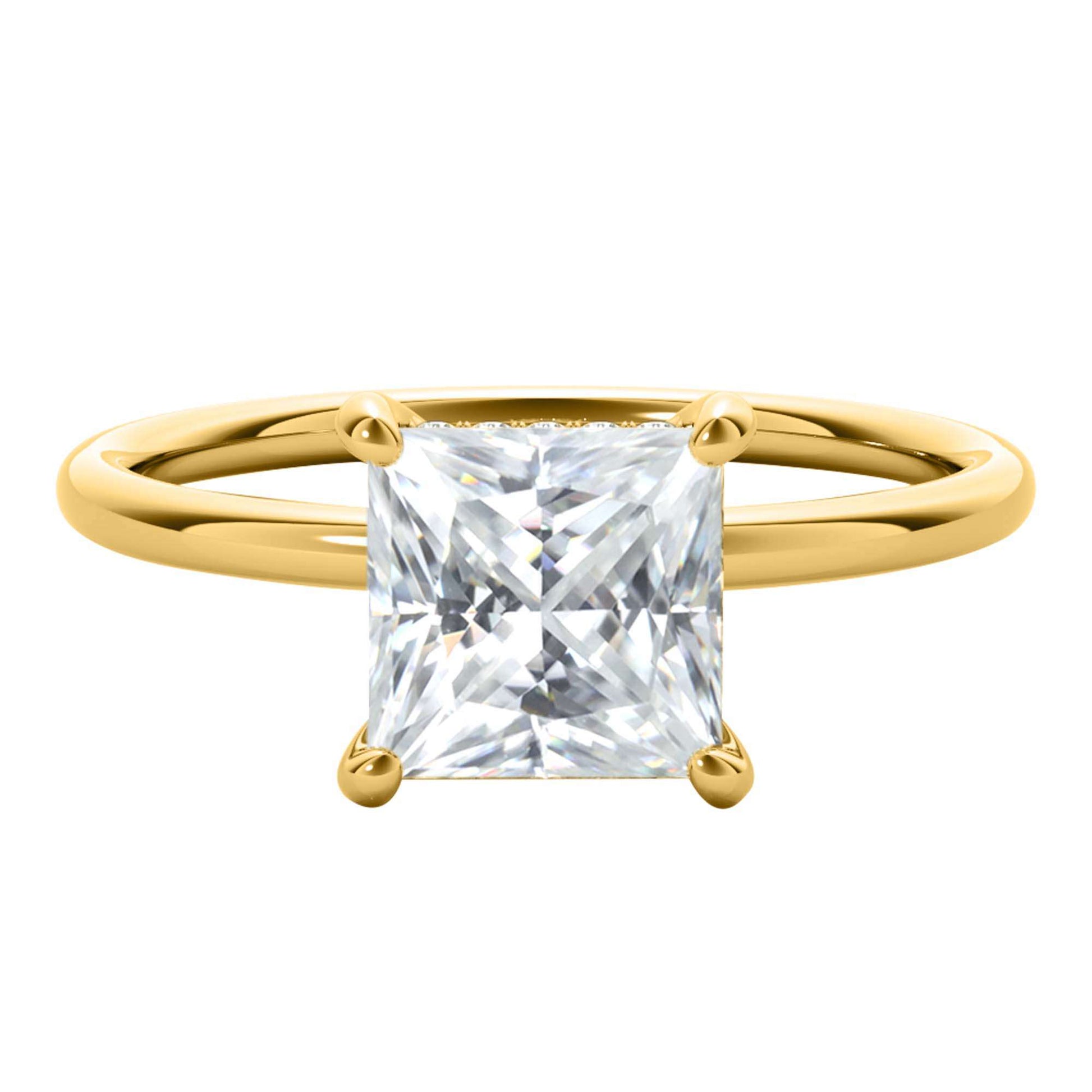 MAULI JEWELS 1.30 Carat Moissanite Natural Diamond 14K Solid Rose White Yellow Gold Solitaire Engagement Rings Mauli Jewels