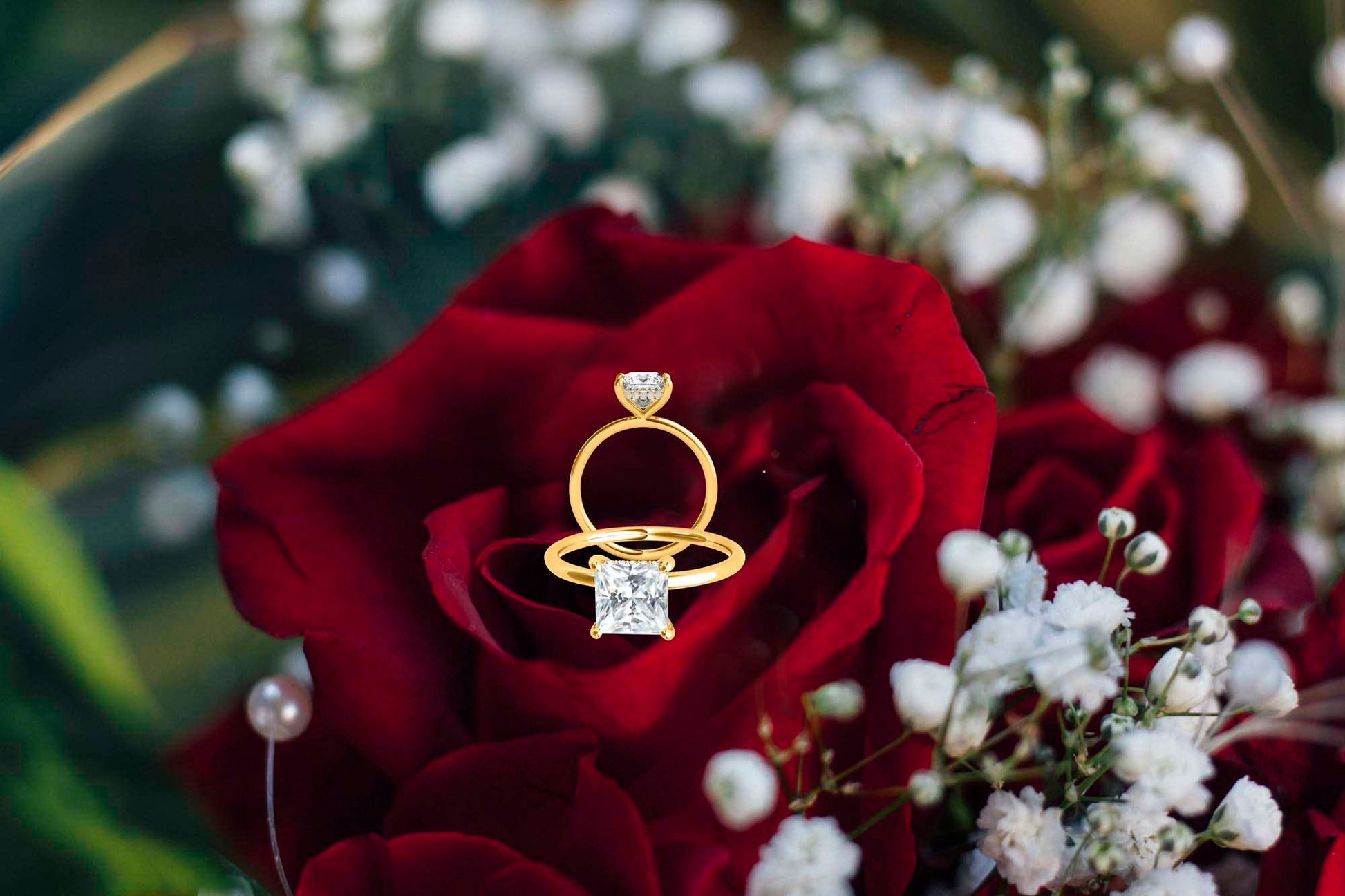 MAULI JEWELS 1.30 Carat Moissanite Natural Diamond 14K Solid Rose White Yellow Gold Solitaire Engagement Rings Mauli Jewels