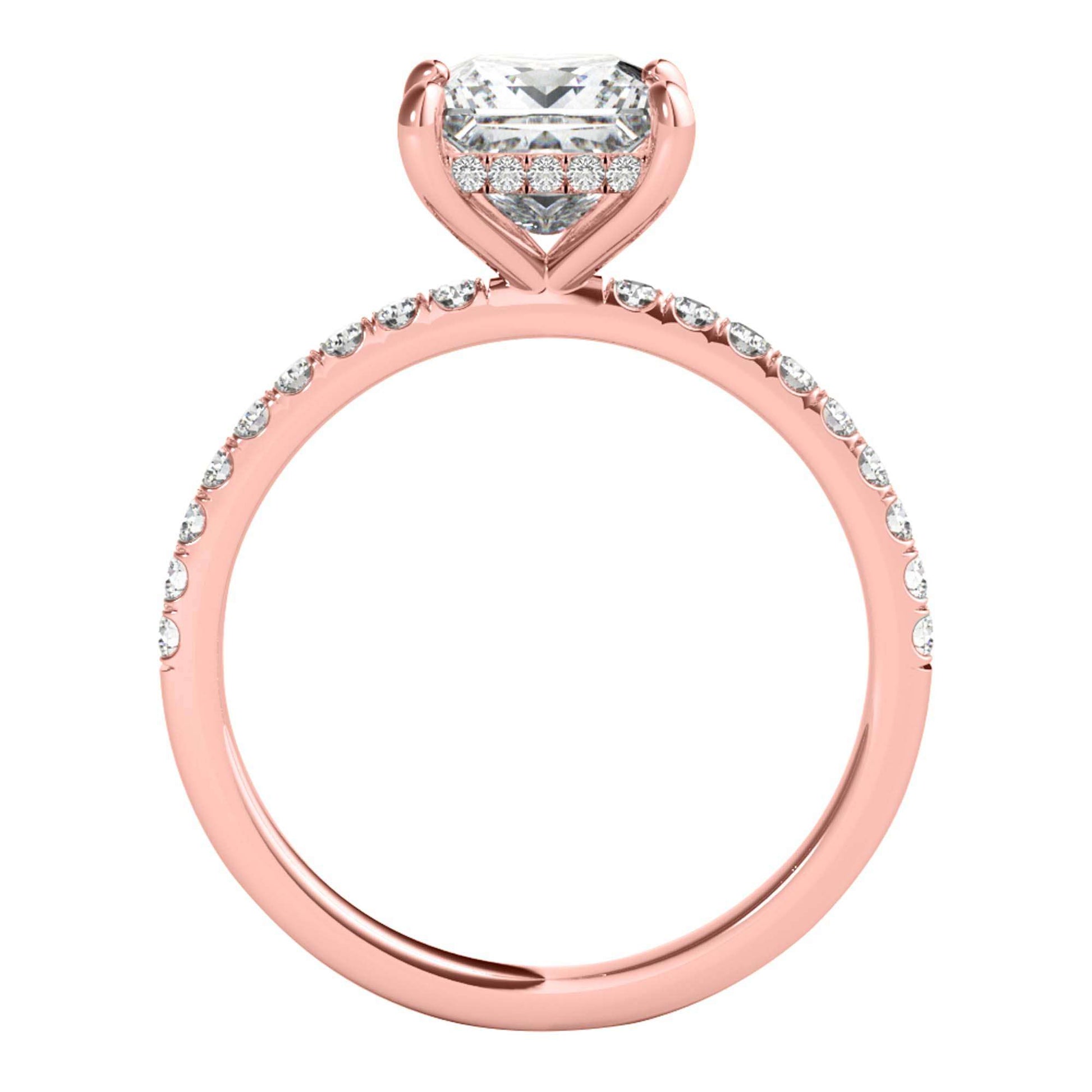 MAULI JEWELS 1.55 Carat Princess Moissanite Natural Diamond Engagement Rings In 14K Solid Rose White Yellow Gold Mauli Jewels