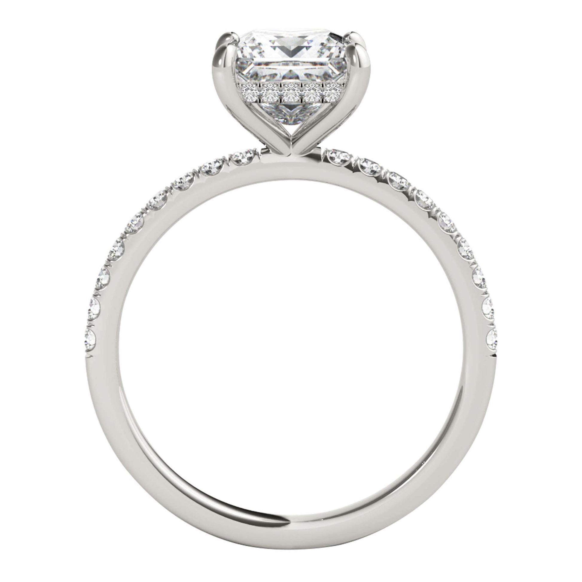 MAULI JEWELS 1.55 Carat Princess Moissanite Natural Diamond Engagement Rings In 14K Solid Rose White Yellow Gold Mauli Jewels