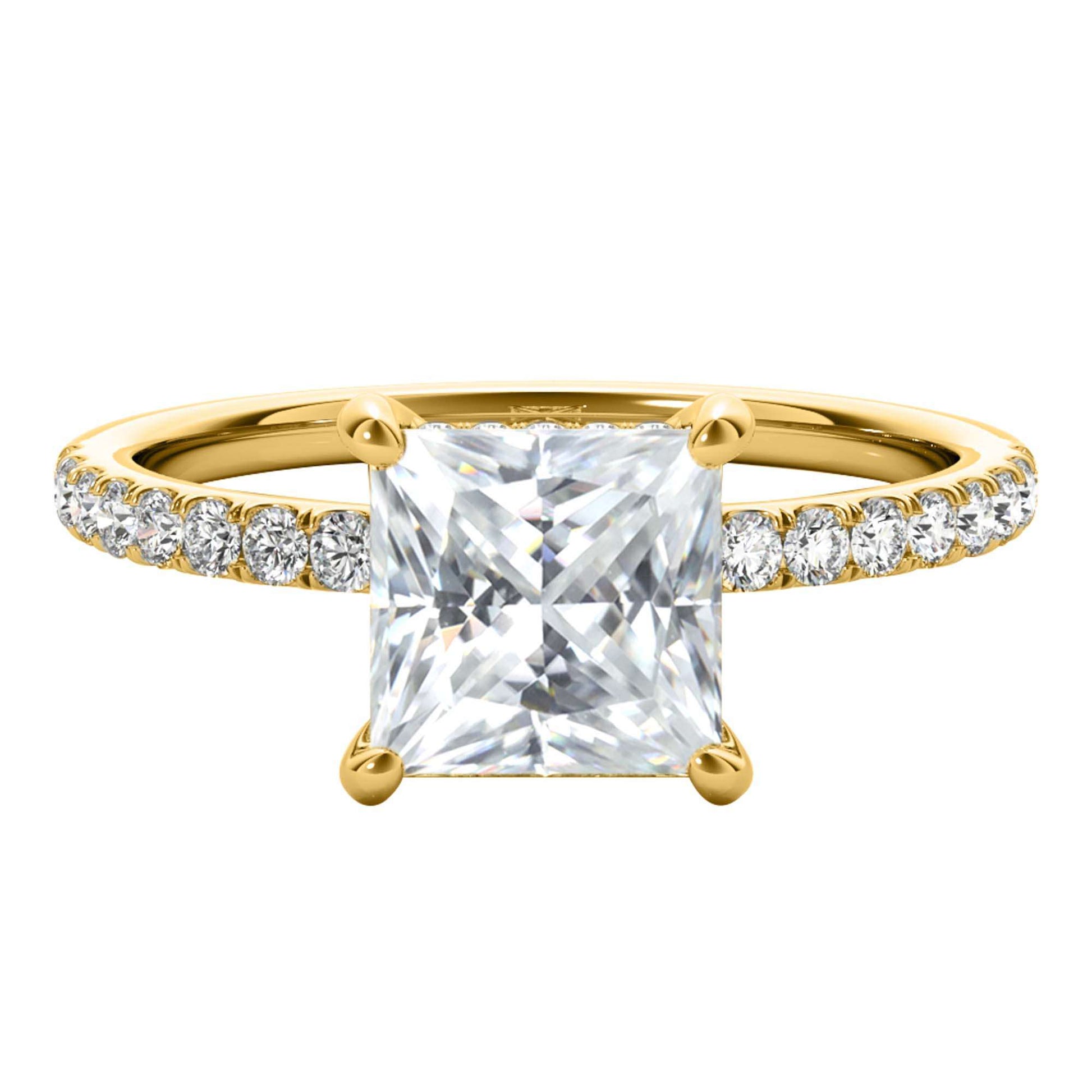 MAULI JEWELS 1.55 Carat Princess Moissanite Natural Diamond Engagement Rings In 14K Solid Rose White Yellow Gold Mauli Jewels