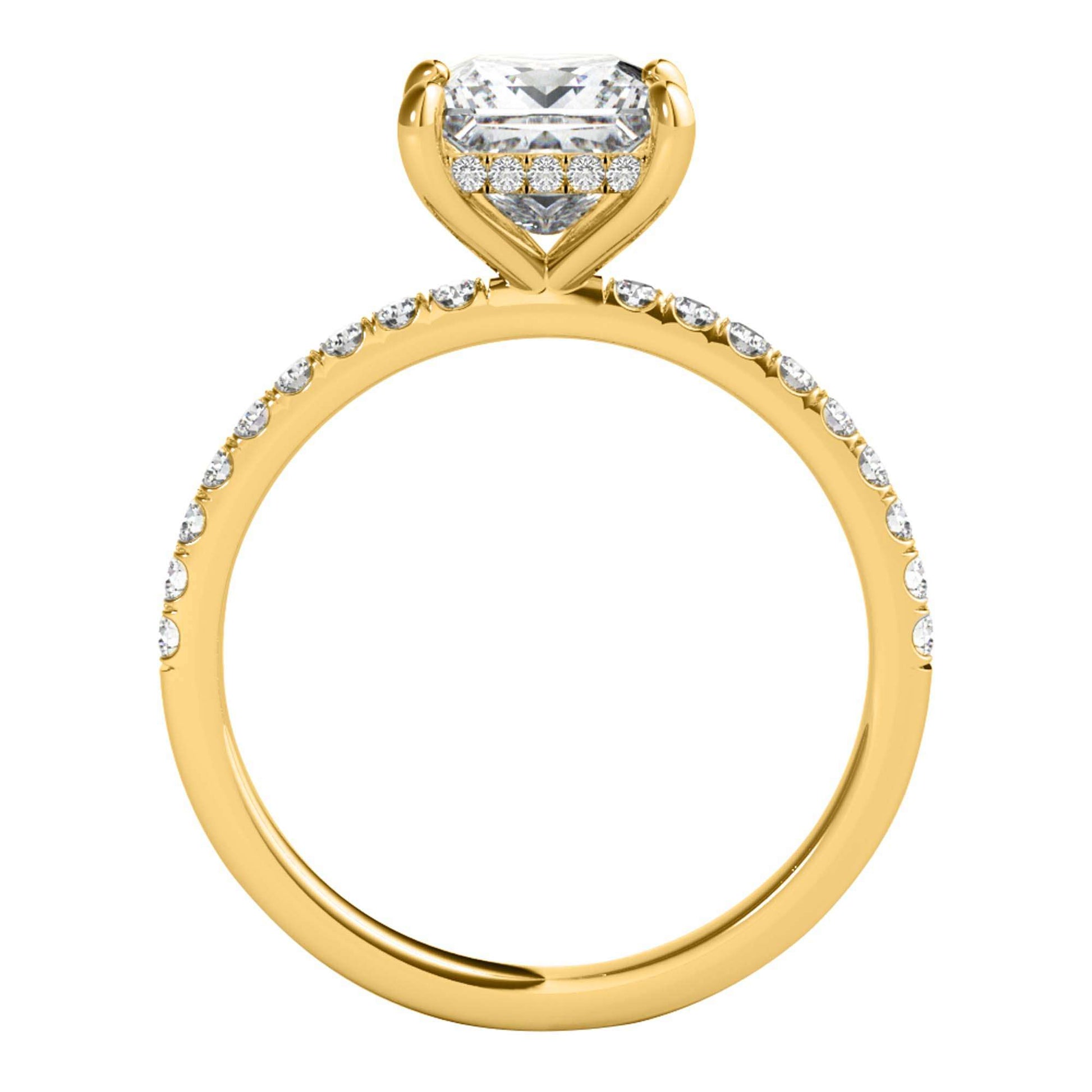 MAULI JEWELS 1.55 Carat Princess Moissanite Natural Diamond Engagement Rings In 14K Solid Rose White Yellow Gold Mauli Jewels