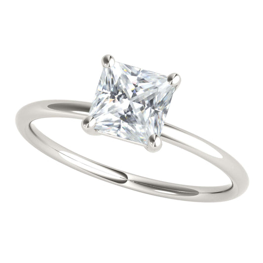 MAULI JEWELS 1.25 Carat Solitaire Princess Cut Moissanite Engagement Rings In 10K Solid Rose White Yellow Gold Mauli Jewels