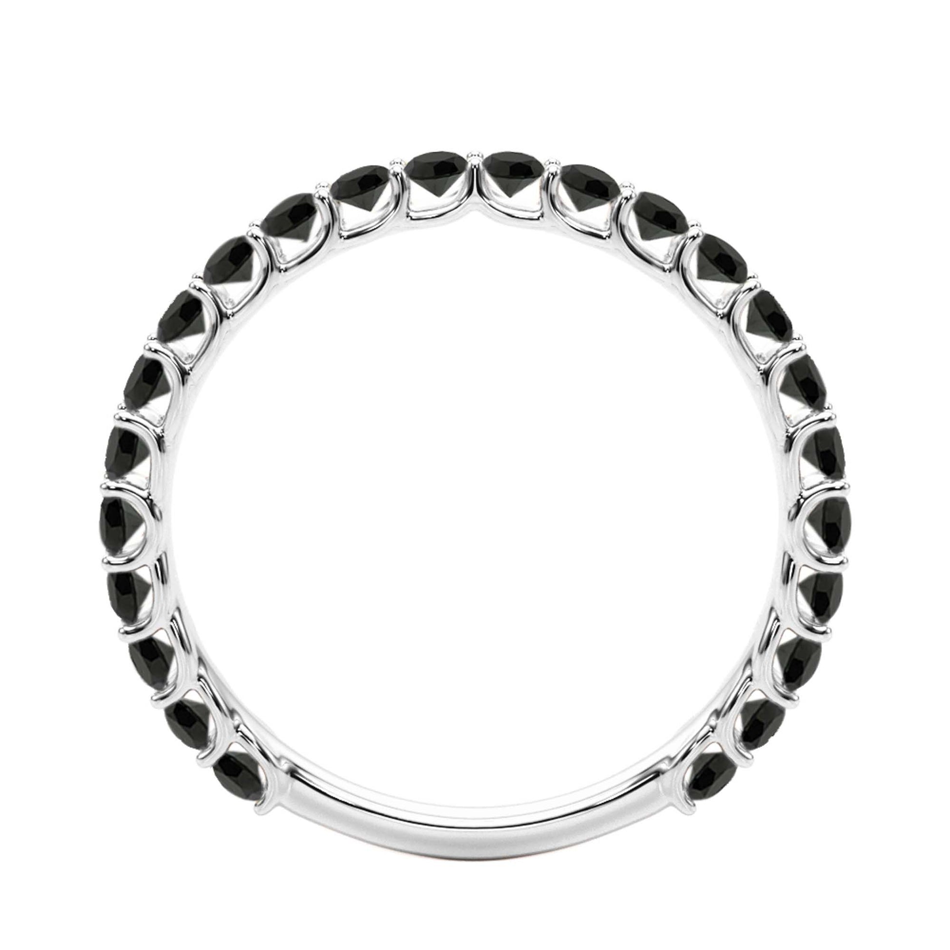 0.75 Carat Lab Grown White Diamond 1/2 Eternity Wedding Band In 10K Solid White Gold For Women Mauli Jewels