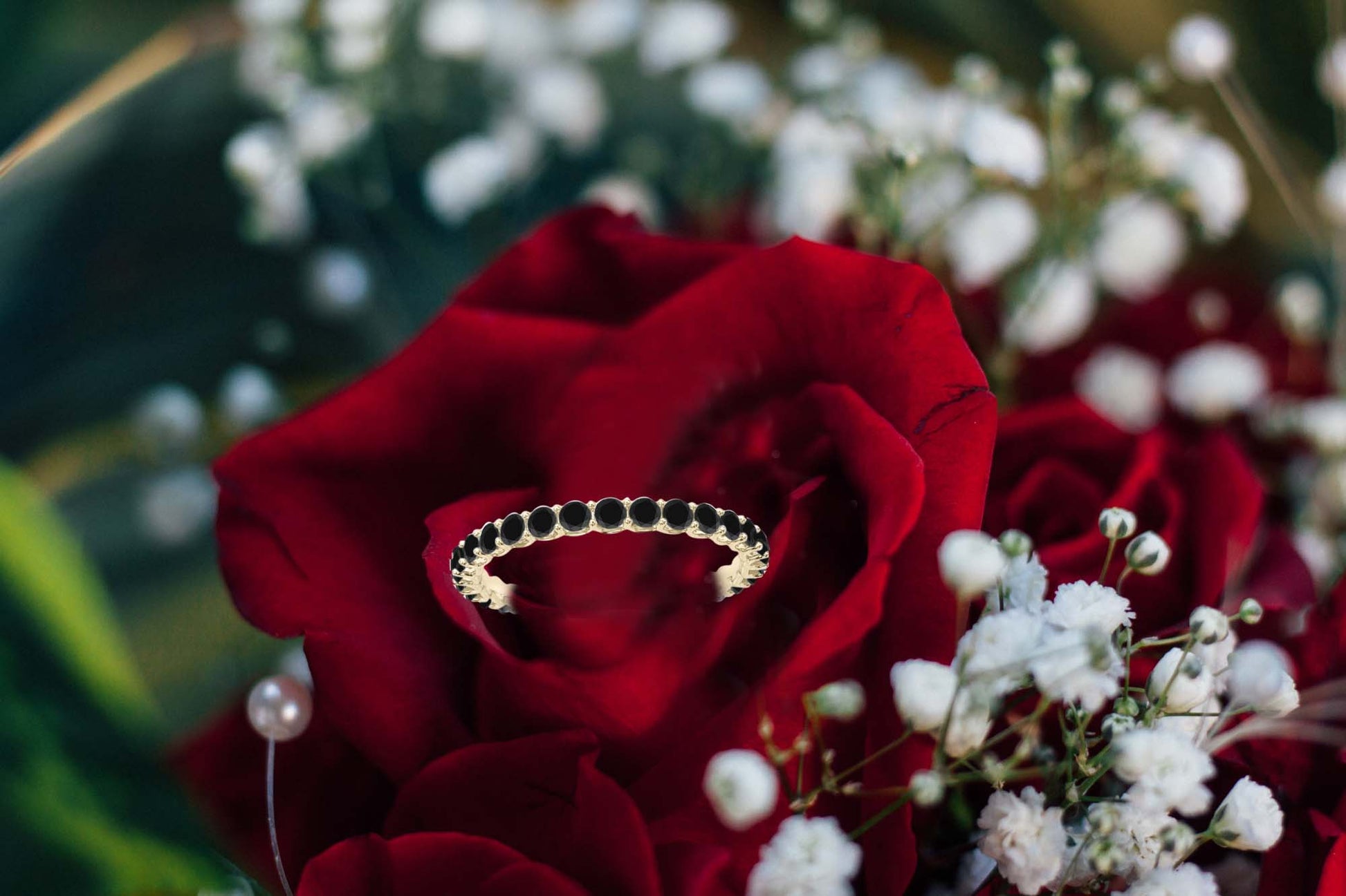 0.75 Carat Lab Grown White Diamond 1/2 Eternity Wedding Band In 10K Solid White Gold For Women Mauli Jewels