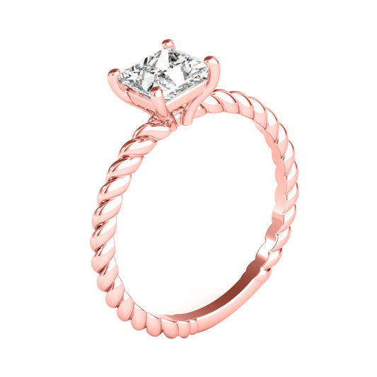Mauli Jewels Women's 1.00 Ctw Princess Cut Lab-Grown Diamond Solitaire Ring in 10K White, Rose, and Yellow Gold