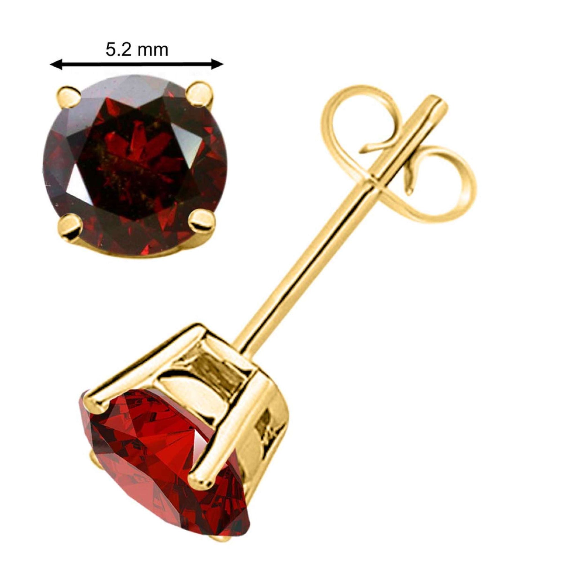 1.00 Carat Red Diamond Prong Set Stud Earrings For Women In 14K White & Yellow Gold Mauli Jewels