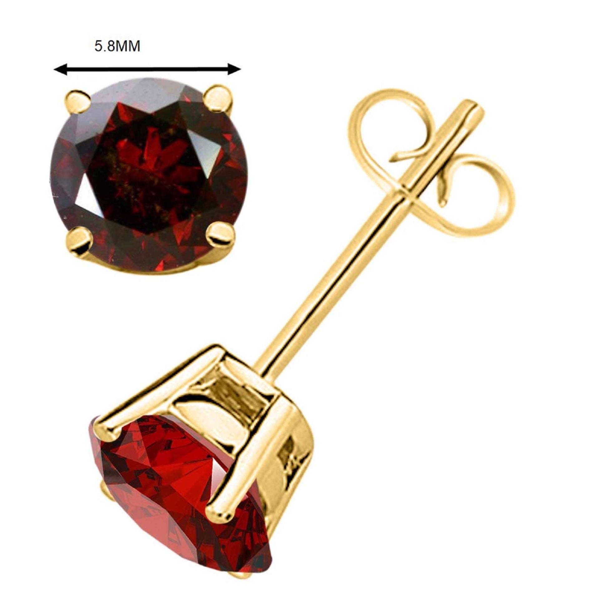 Maulijewels 1.50 Carat Prong Set Natural Red Diamond Stud Earrings For Women In 14K White & Yellow Gold Mauli Jewels