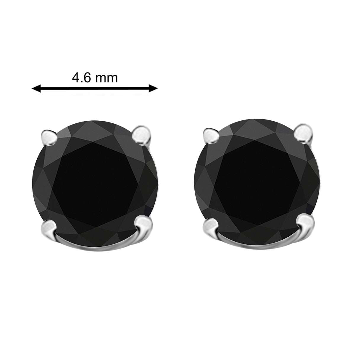 Maulijewels Black Diamond Stud Earrings For Women In 14K White & Yellow Gold With Secure Backs Mauli Jewels