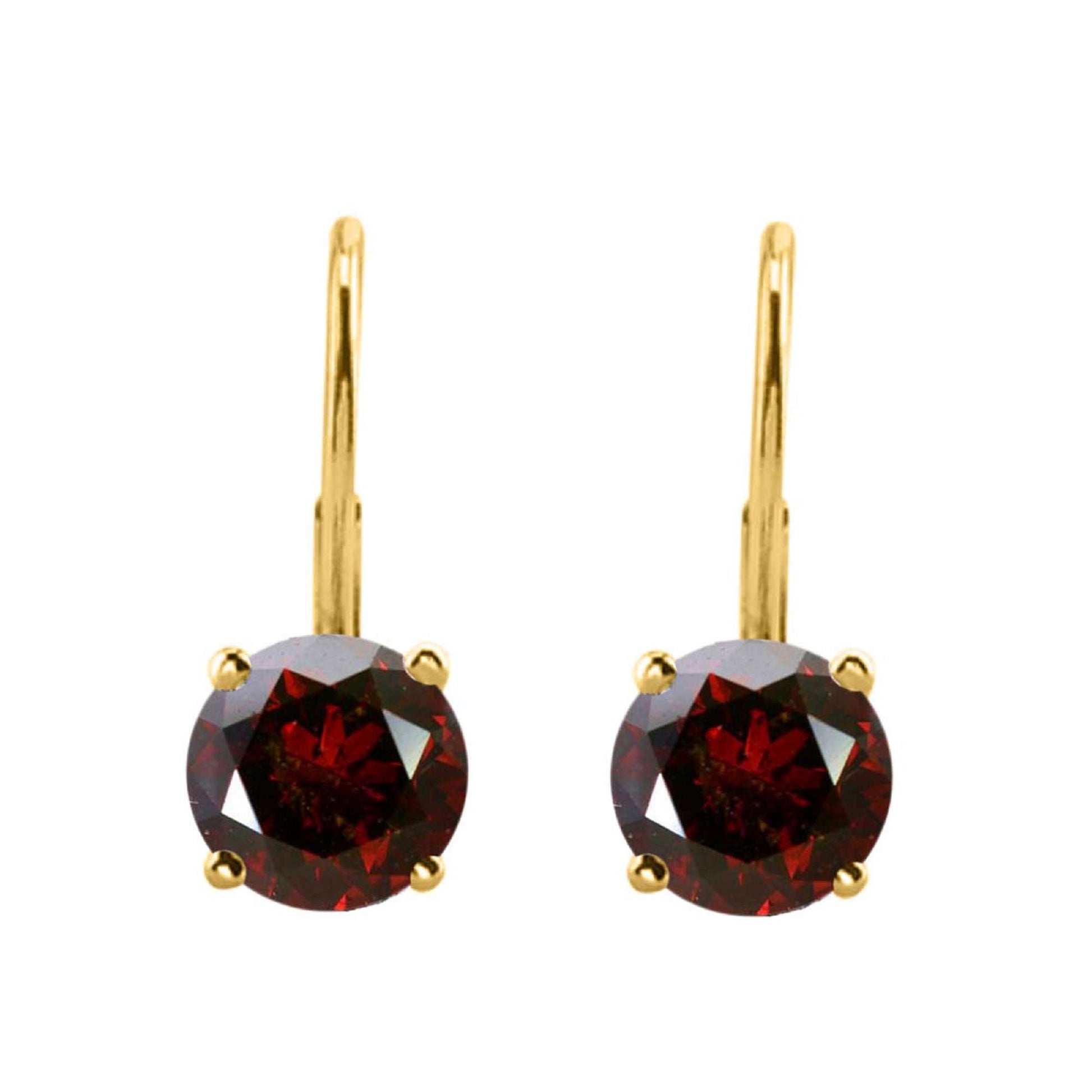 14K Rose, White & Yellow Gold 0.30 Carat Natural Red Diamond Dangle Leverback Earrings for Women Mauli Jewels
