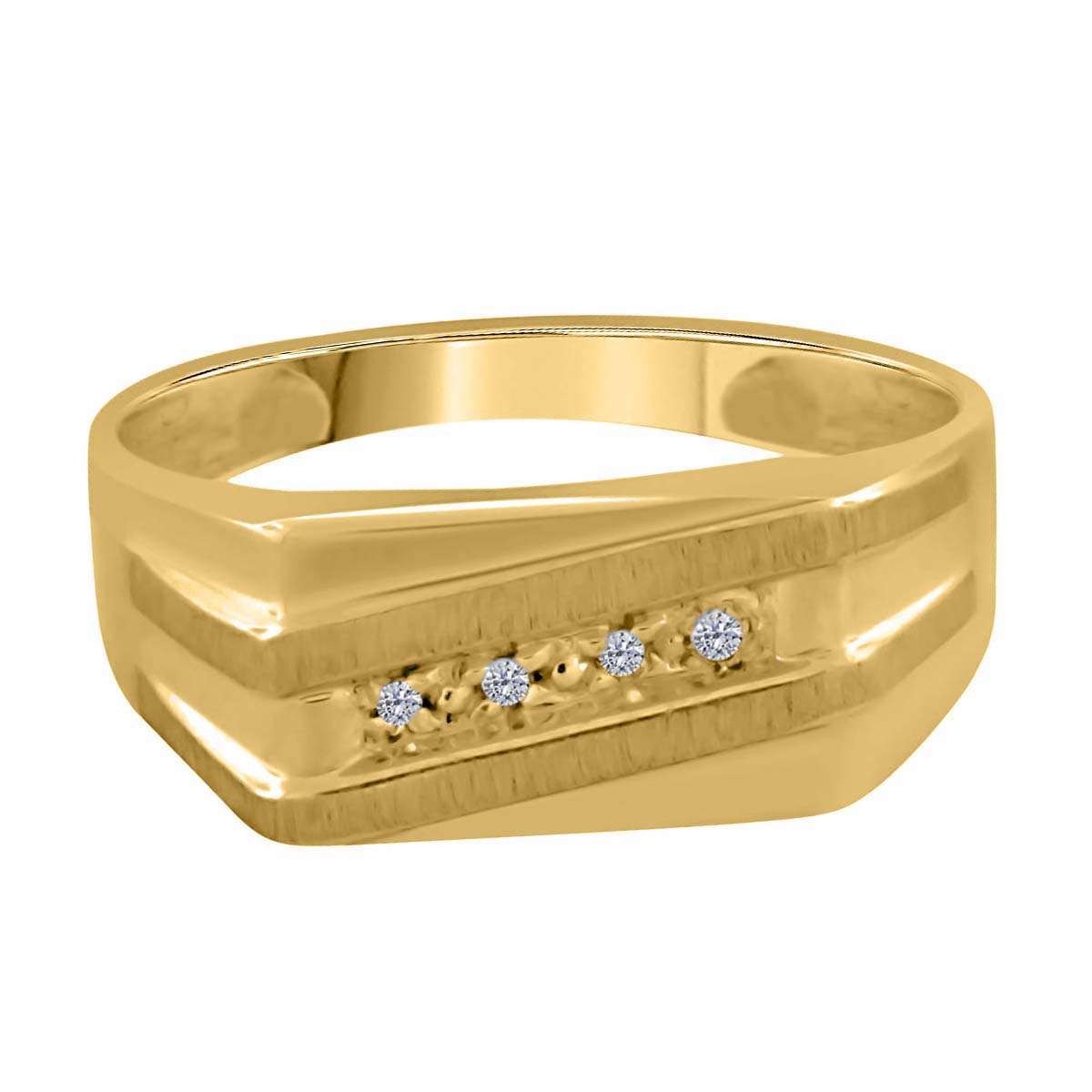 0.02 Carat Natural Diamond Engagement Wedding Rings For Men's In 10K Solid White And Yellow Gold 0.02 Carat Natural Diamond Engagement Wedding Rings For Men's In 10K Solid White And Yellow Gold